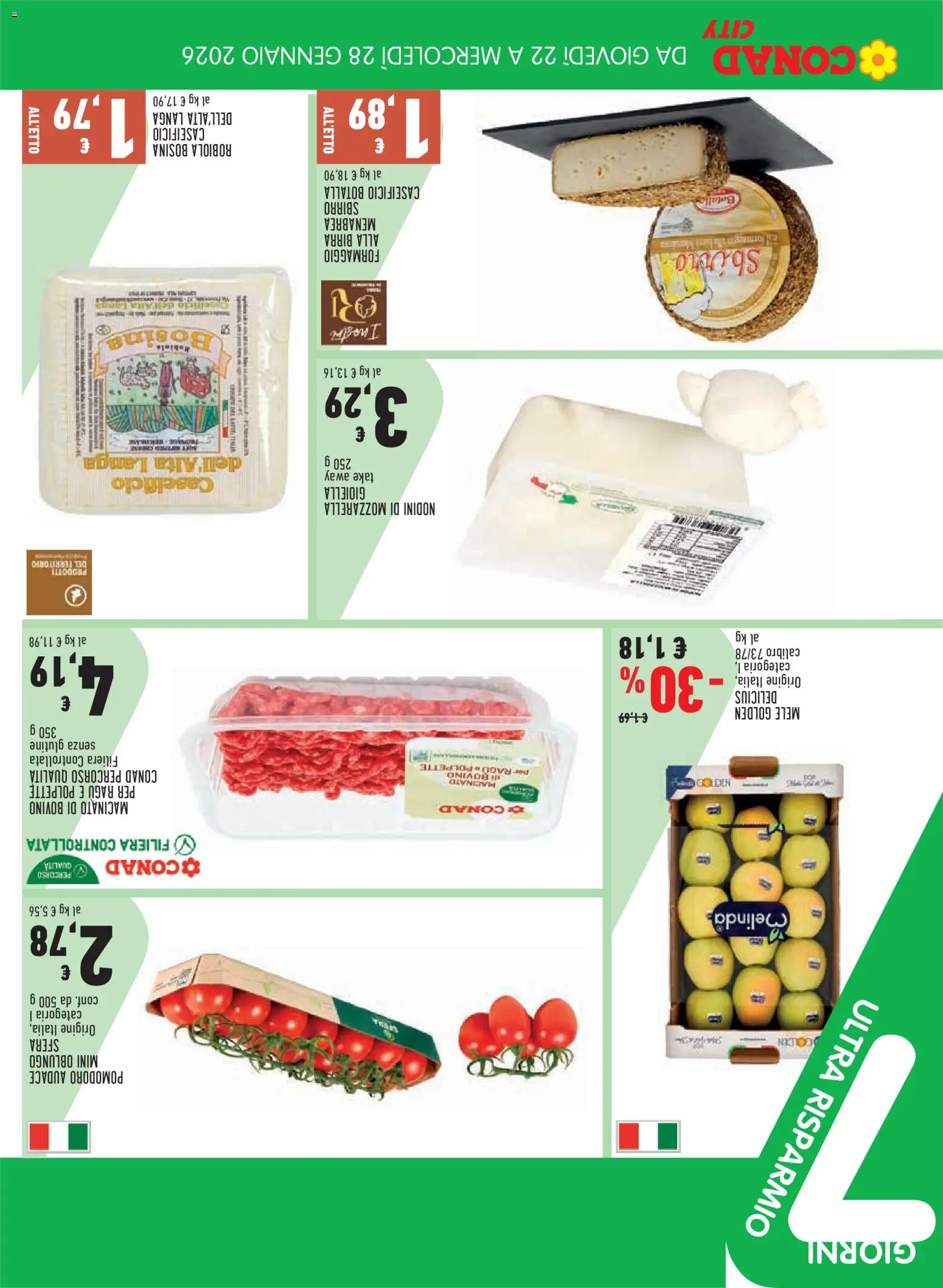 Volantino Conad del 15.01.2026 | Pagina: 23 | Prodotti: Bovino, Formaggio, Polpette, Macinato