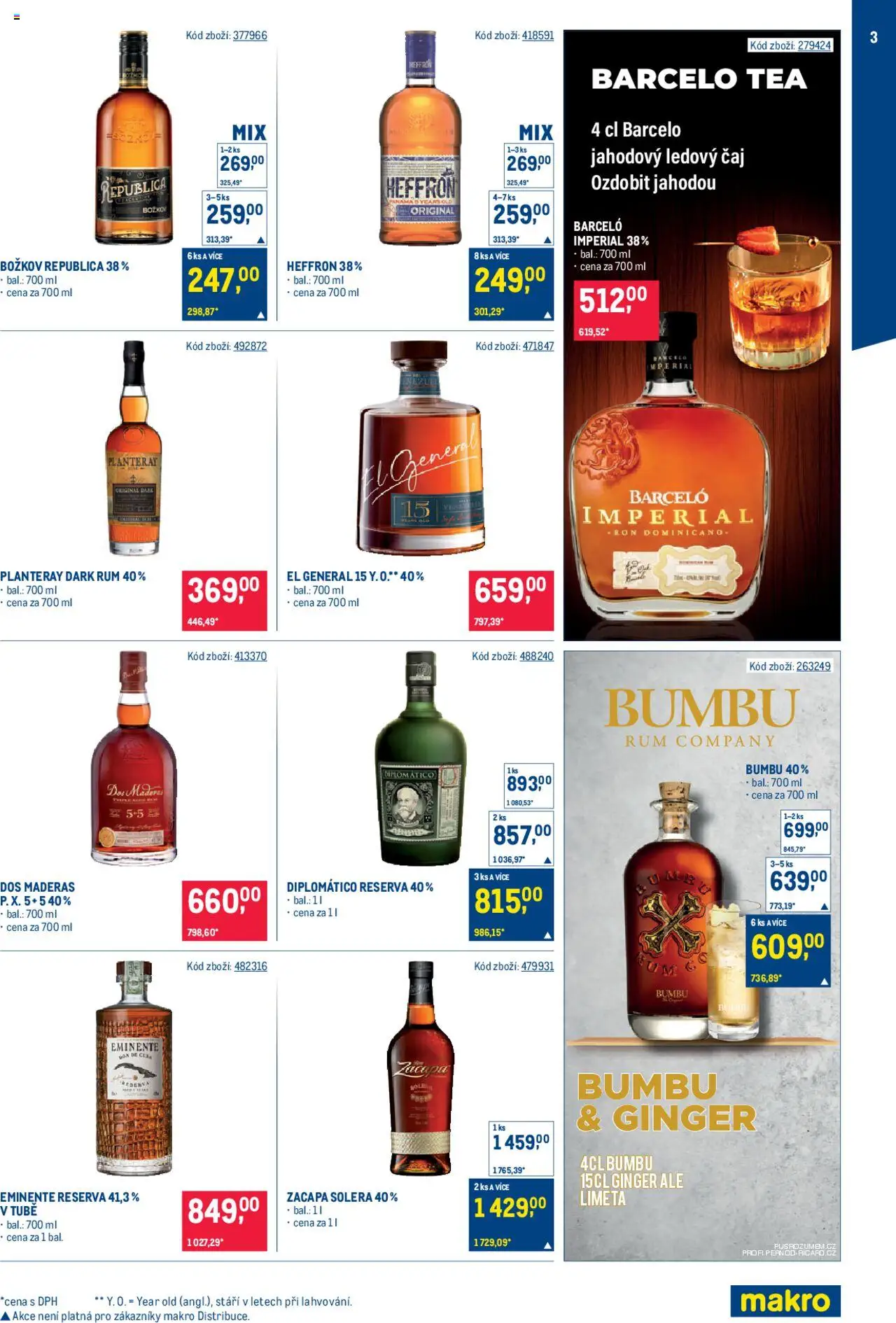 Makro leták - Bar od 08.10.2025 | Strana: 3 | Produkty: Rum, Diplomatico, Čaj, Ledový čaj