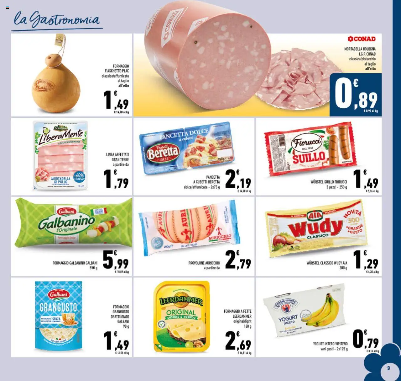 Volantino Conad del 10.09.2025 | Pagina: 9 | Prodotti: Provolone, Pollo, Formaggio, Mortadella