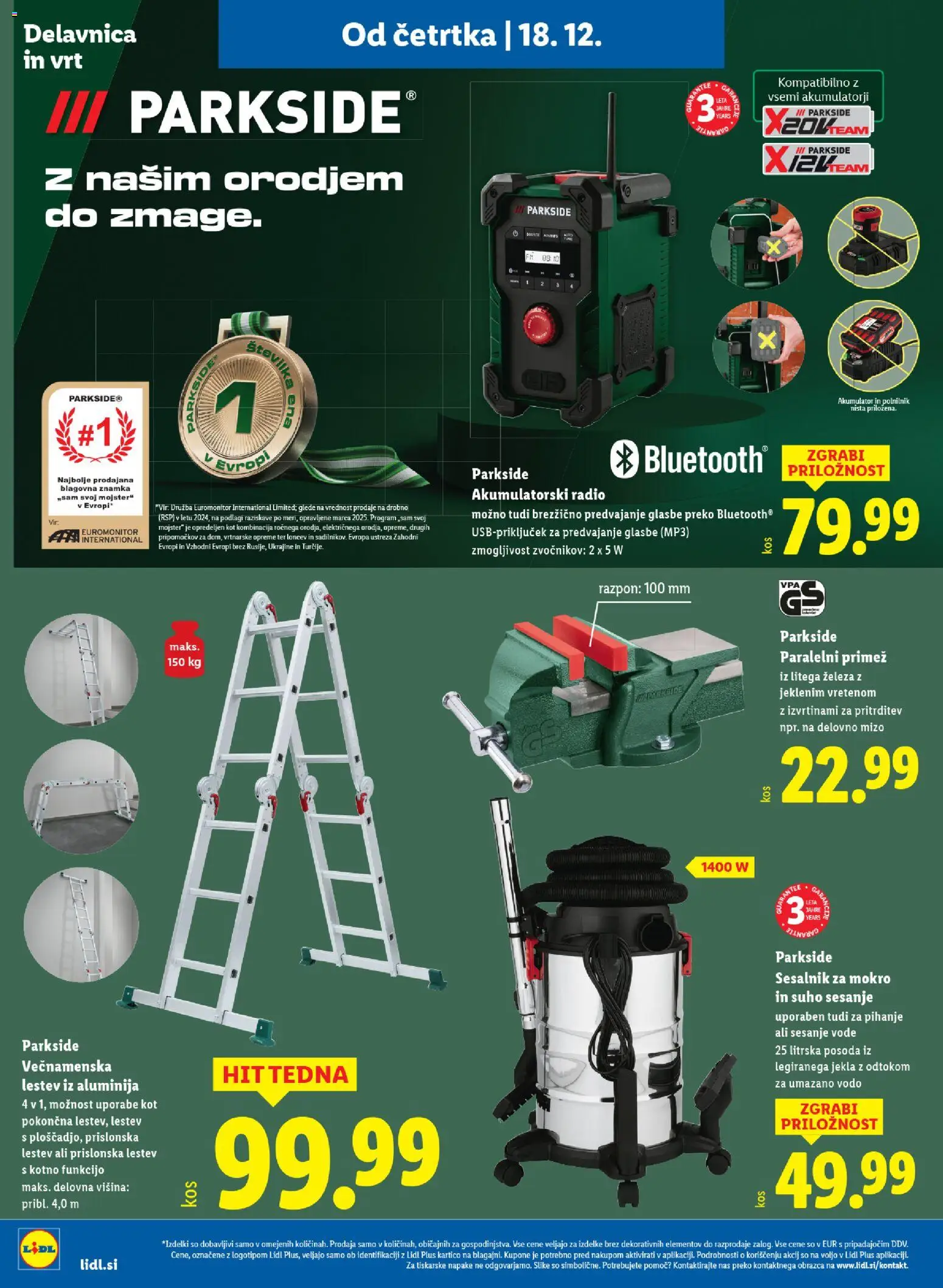 Novi Lidl katalog ponudbe – veljaven od 18.12.2025 | Stran: 20 | Izdelki: Radio, Akumulator, Polnilnik, Sesalnik