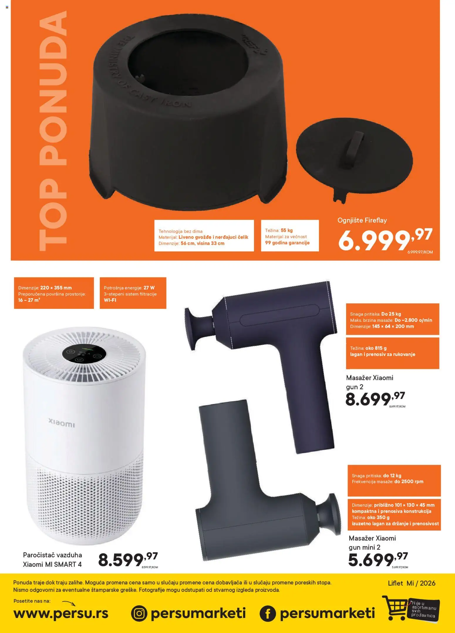 PerSu katalog - važi od 08.01.2026 | Strana: 20 | Proizvode: Xiaomi, Paročistač