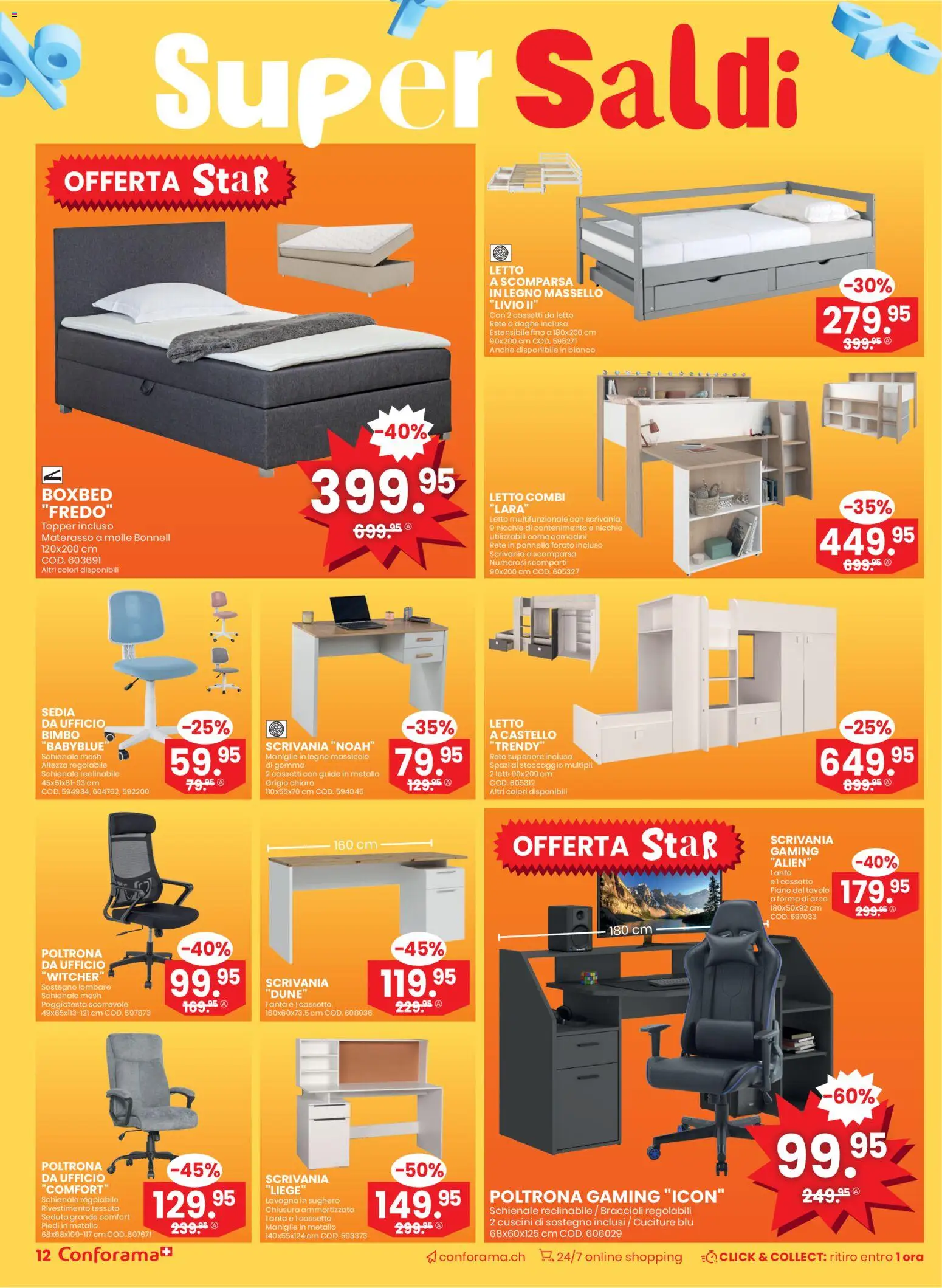 Conforama Aktionen Super Saldi – gültig ab 17.12.2025 | Seite: 12 | Produkte: Topper, Liege