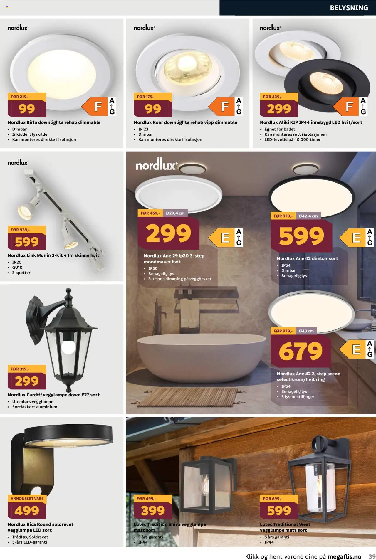  | Side: 39 | Produkter: Vegglampe, Lys
