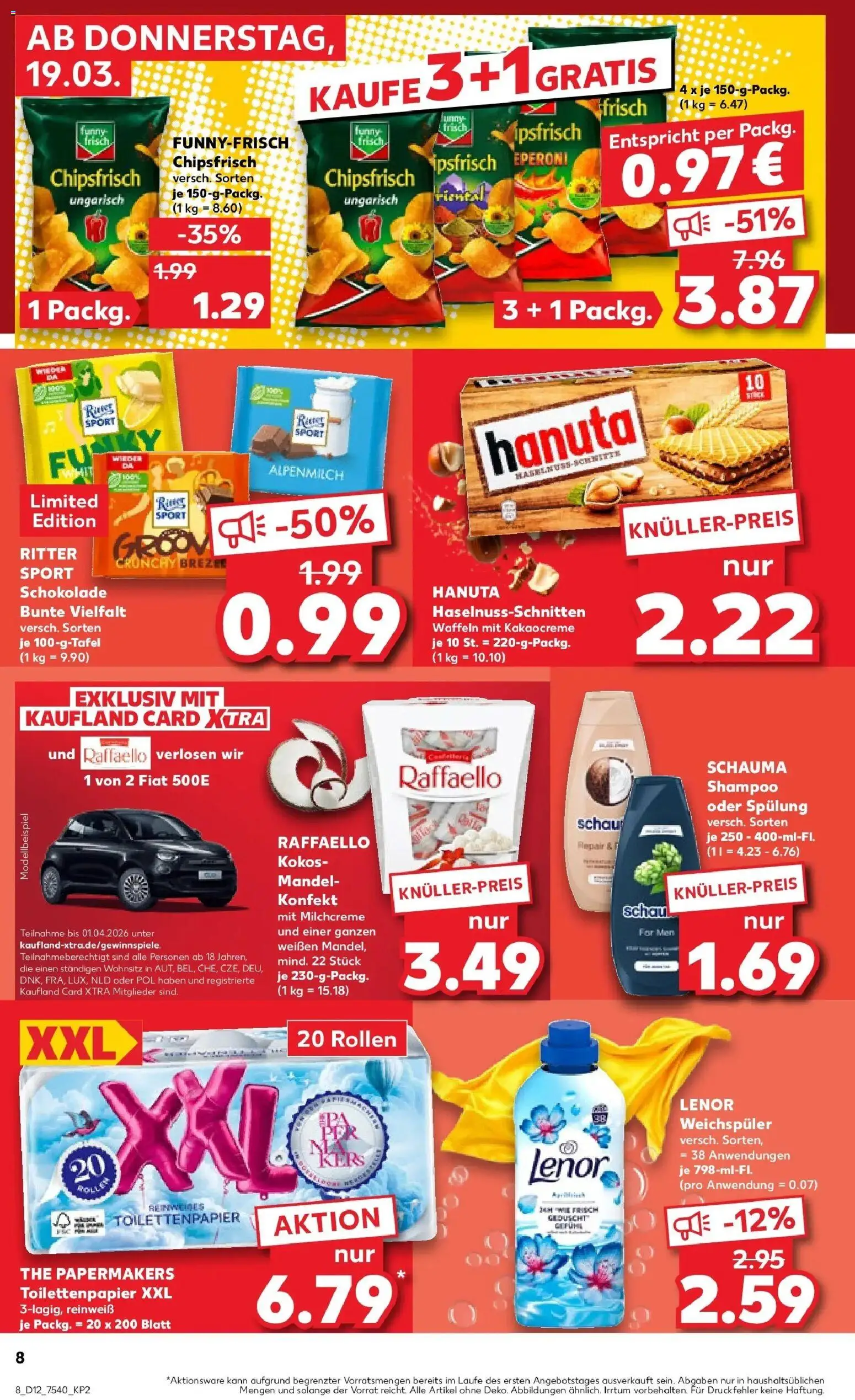 Kaufland Prospekt Dessau-Roßlau	 – gültig ab 19.03.2026 | Seite: 8 | Produkte: Lenor, Schauma shampoo, Spülung, Waffeln