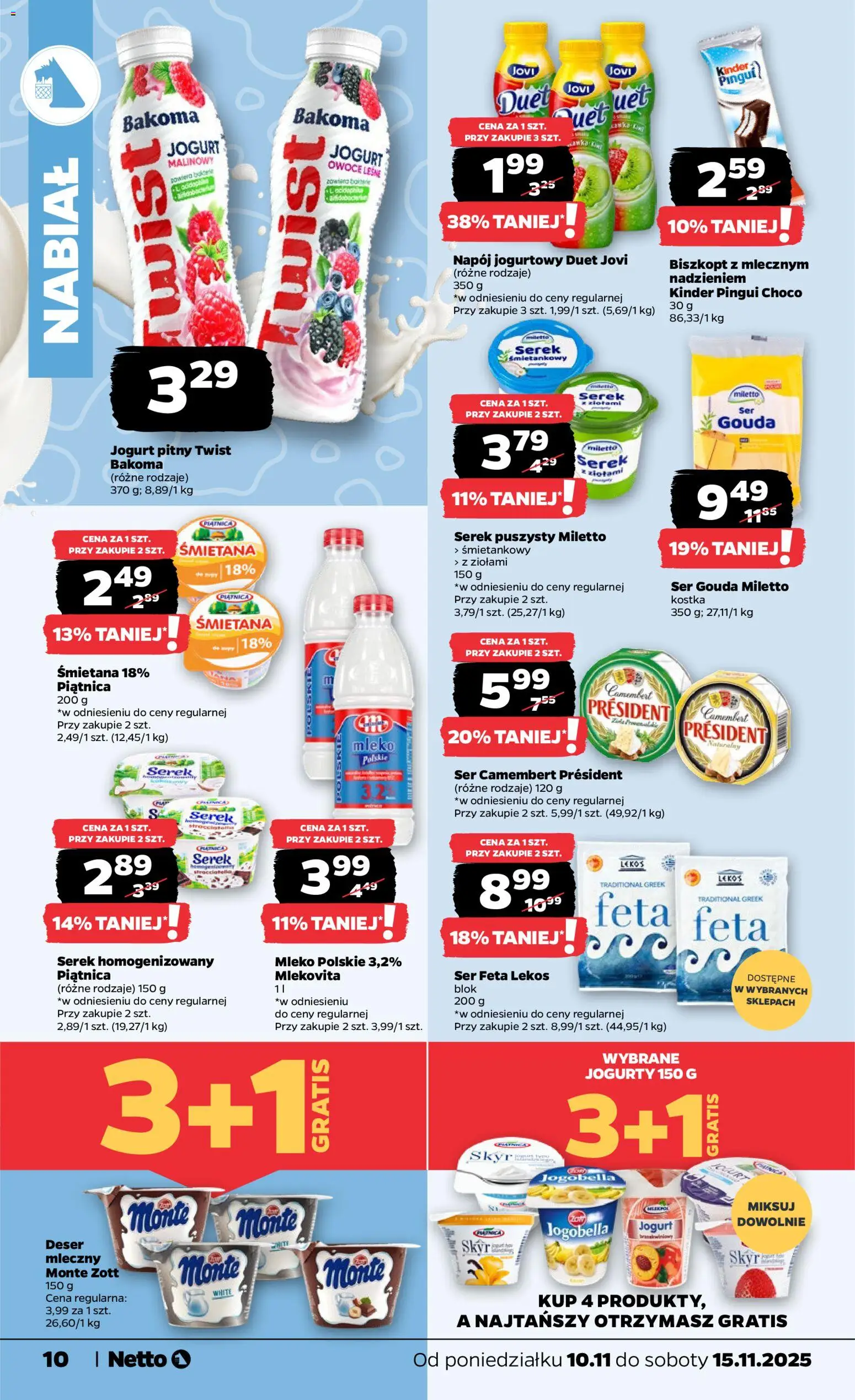 Netto gazetka - Spożywcza od 10.11.2025 | Strona: 10 | Produkty: Jogurt, Ser feta, Ser gouda, Skyr