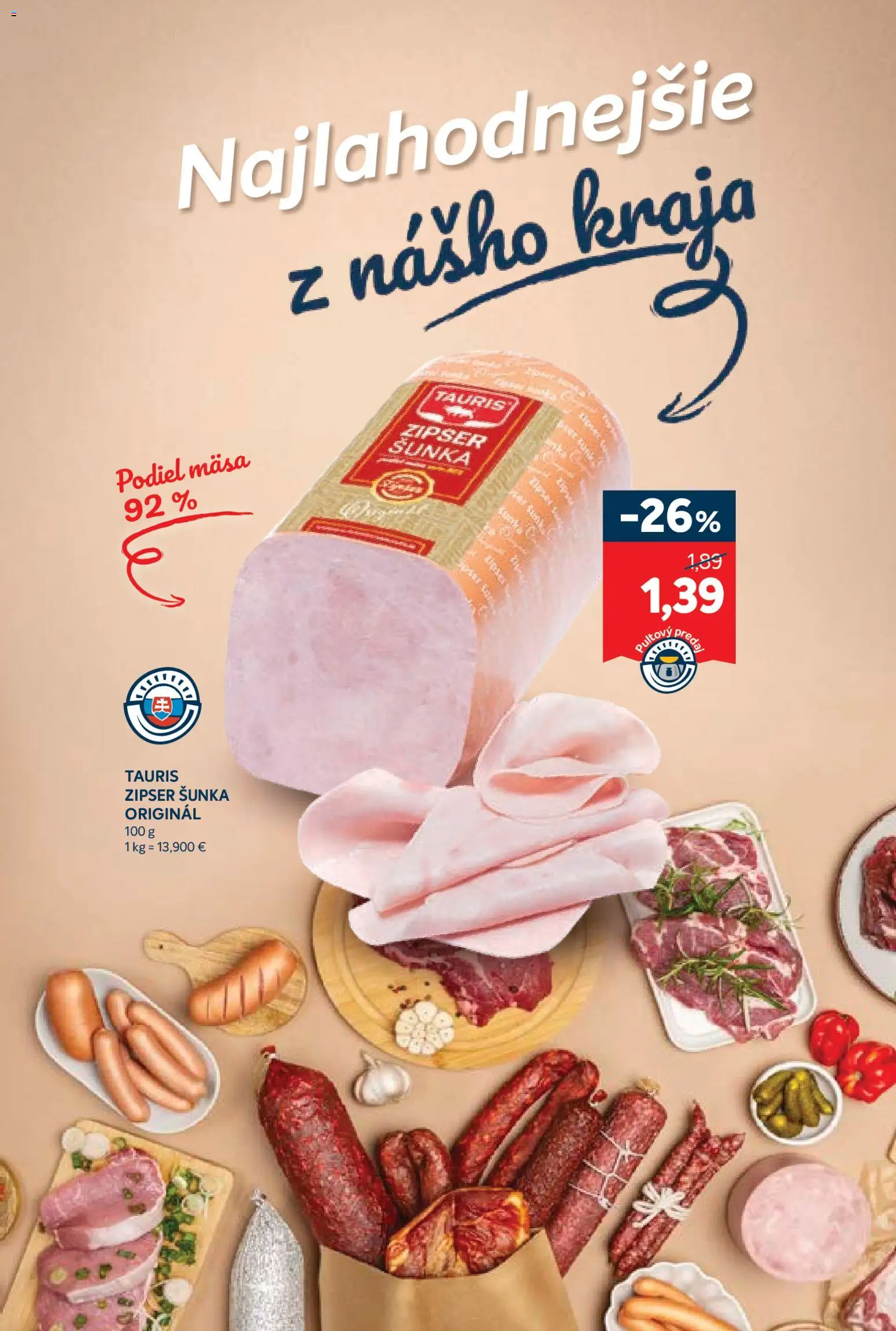 Nové Kraj akcie – leták je platný od 19.02.2026 | Strana: 8 | Produkty: Šunka