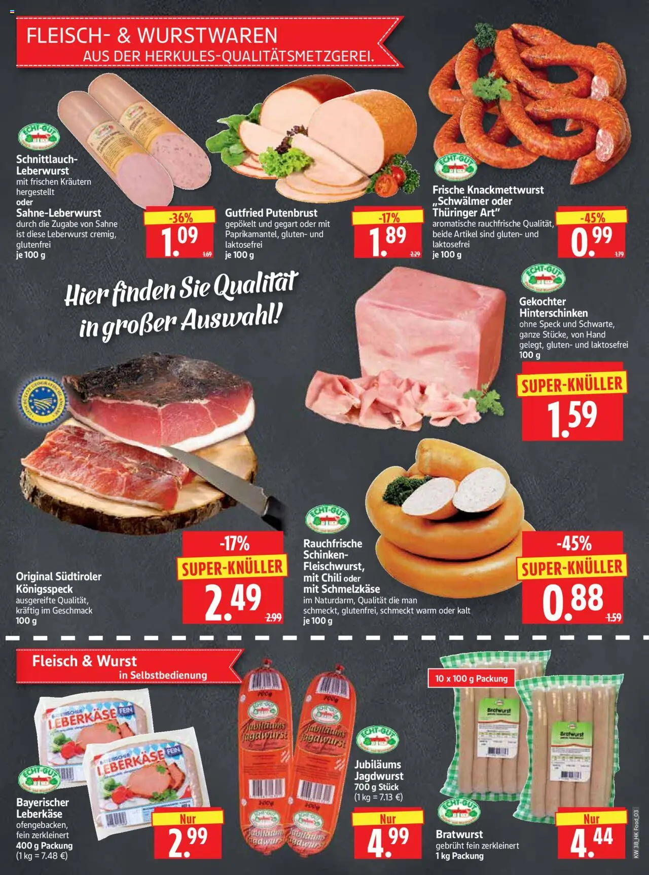 HERKULES Prospekt 	 – gültig ab 15.09.2025 | Seite: 3 | Produkte: Chili, Schinken, Sahne, Fleisch