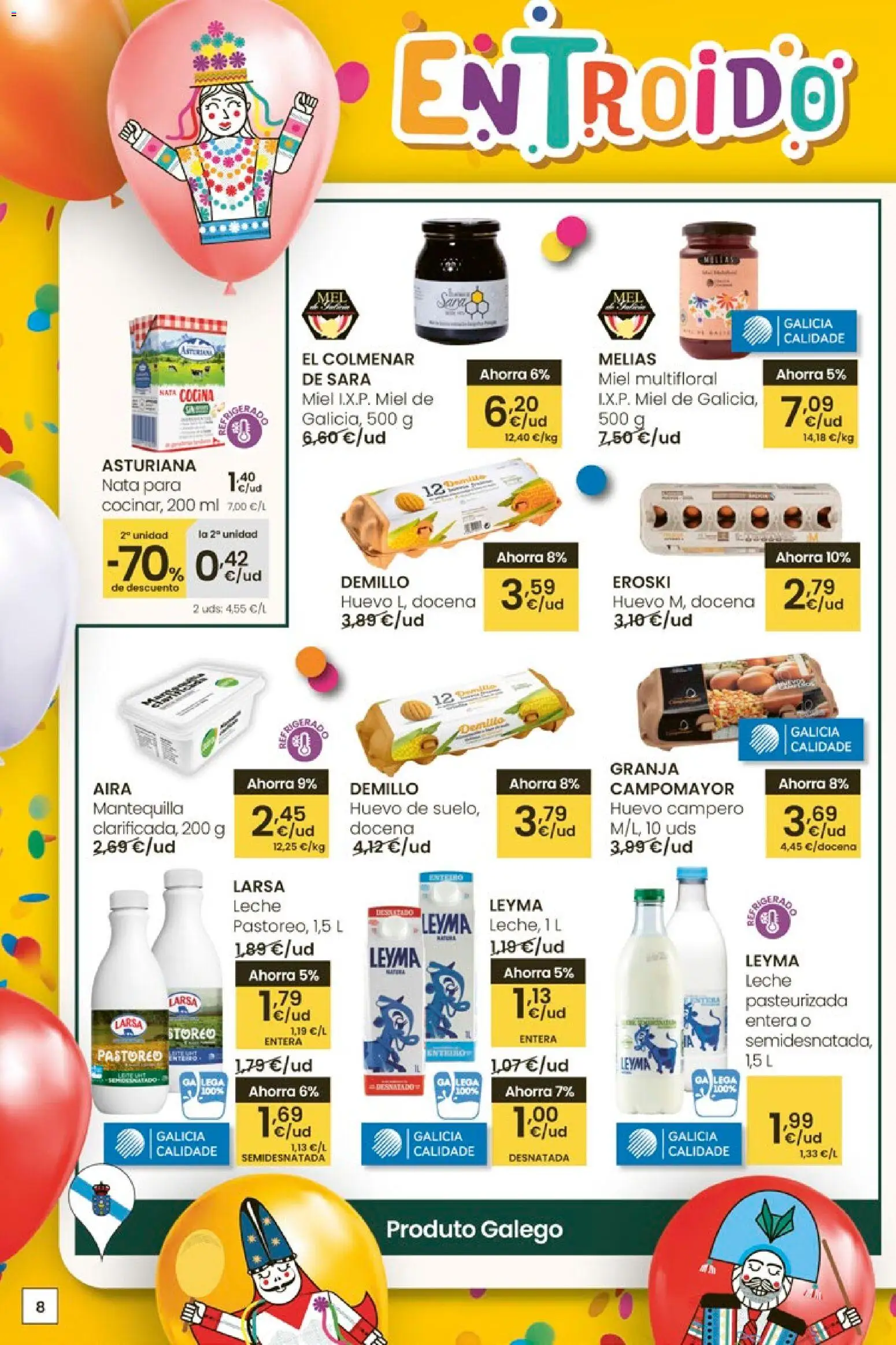 Eroski - Entroido do aforro │ válido desde el 29.01.2026 | Página: 8 | Productos: Ψηφιακή κάμερα, Leche, Cocina, Συσκευή ροής