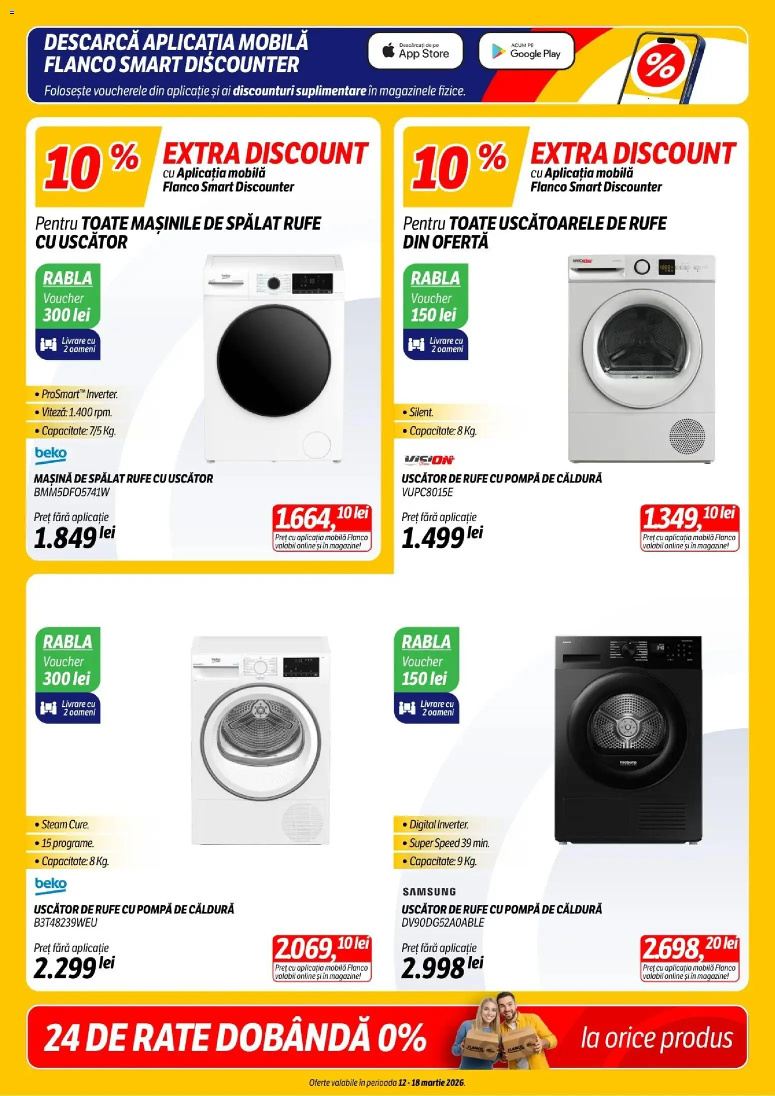Noul catalog Flanco – valabil de la 12.03.2026 | Pagină: 3 | Produse: Mașină De Spălat, Uscător