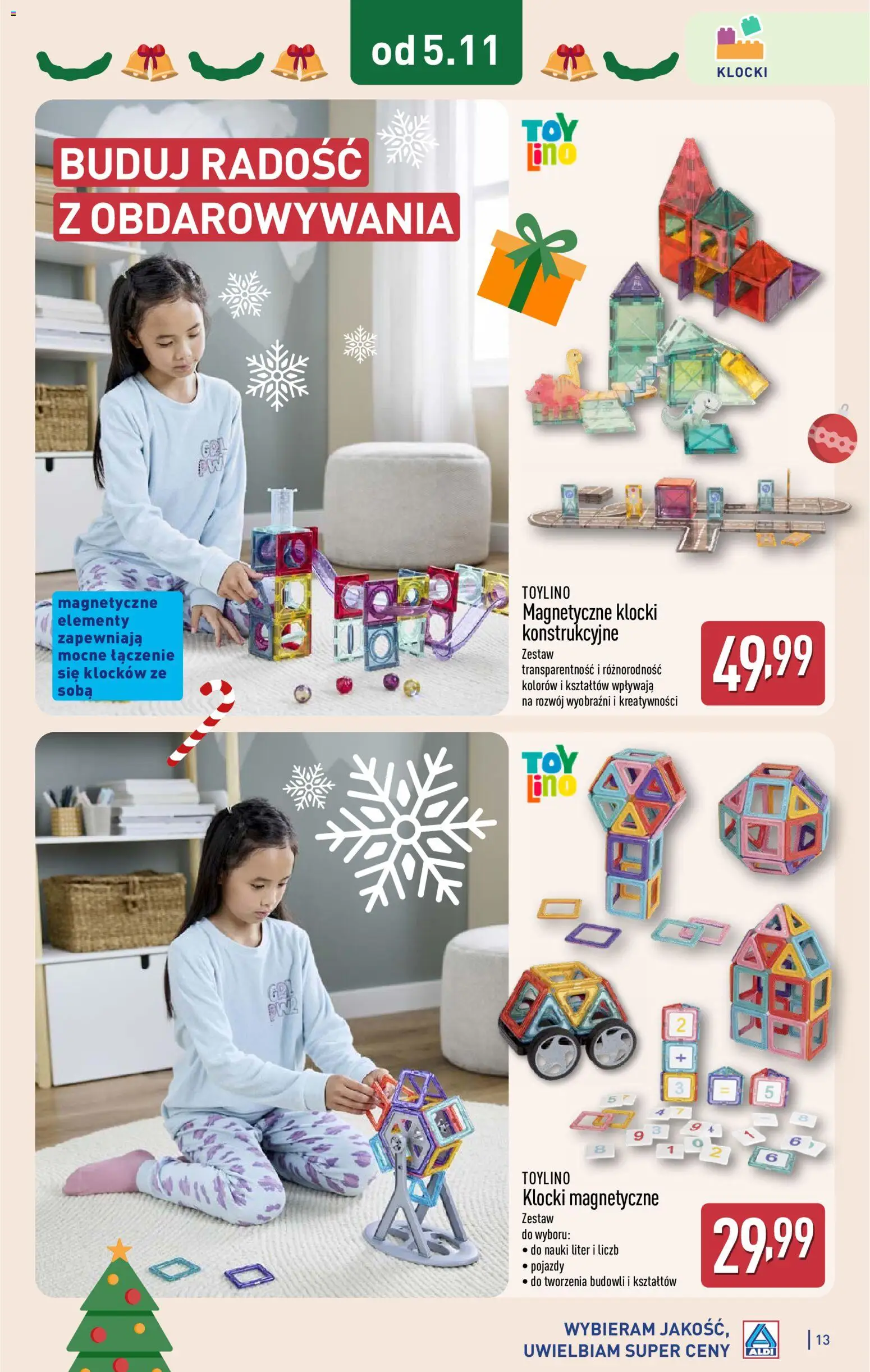 Aldi Gazetka - Katalog zabawek od 05.11.2025 | Strona: 13 | Produkty: Klocki magnetyczne