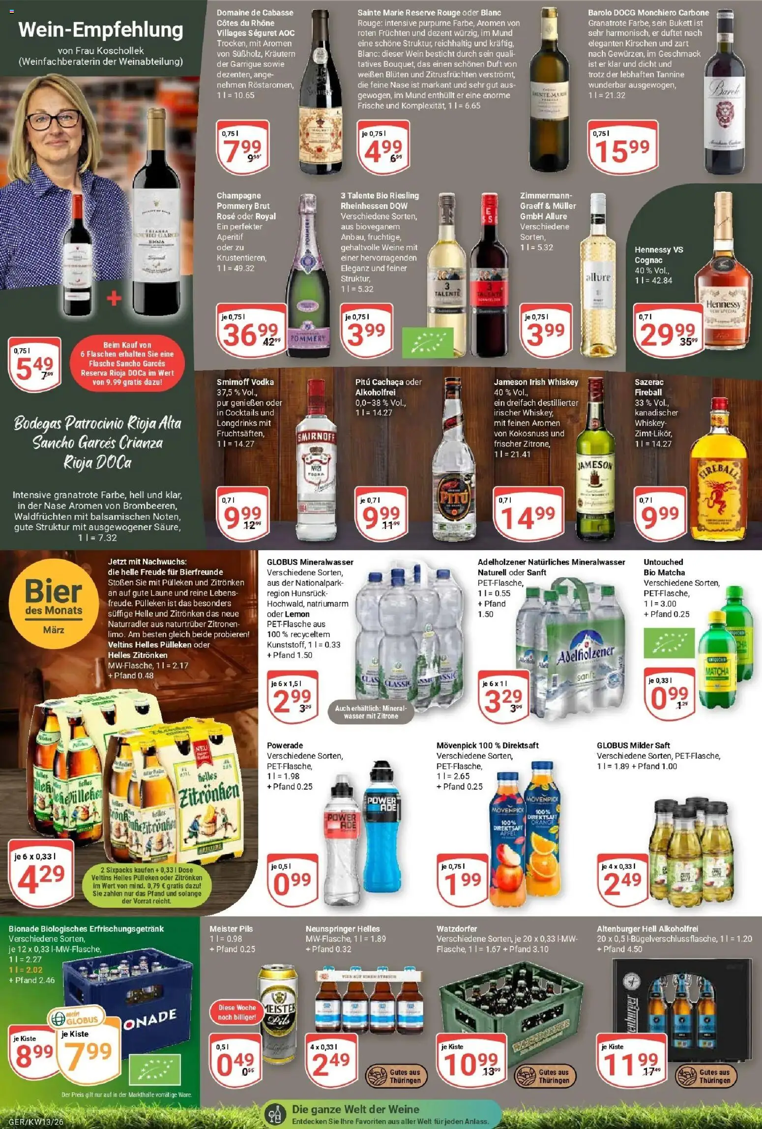 Globus prospekt Gera	 – gültig ab 23.03.2026 | Seite: 17 | Produkte: Bier, Powerade, Vodka, Zitronen