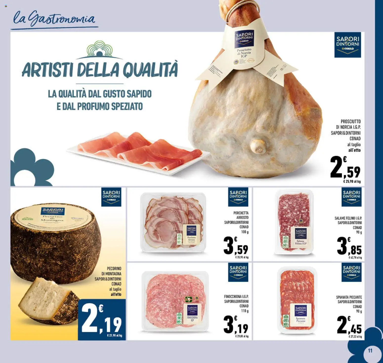 Volantino Conad del 22.04.2026 | Pagina: 11 | Prodotti: Porchetta, Salame, Prosciutto, Profumo