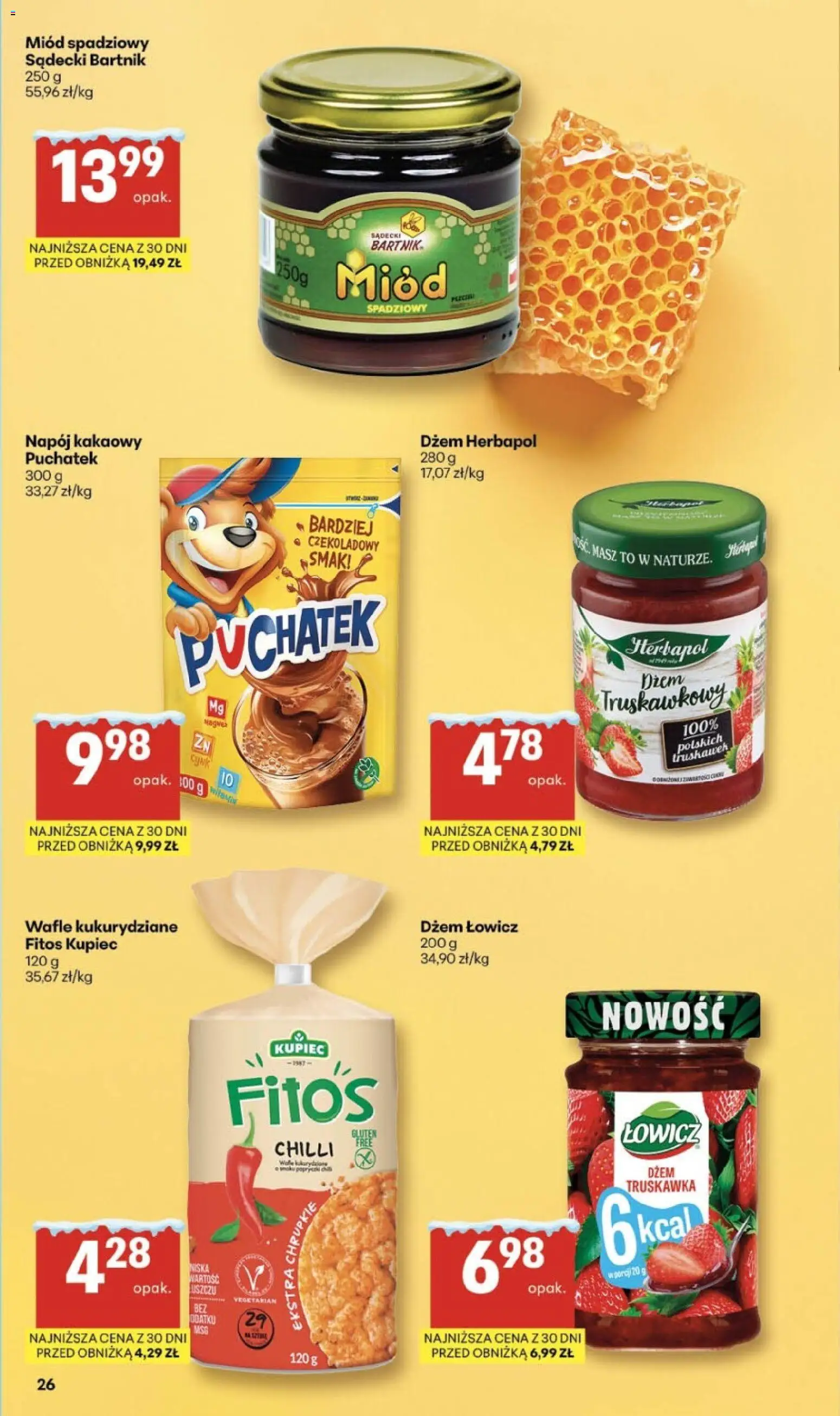 Delikatesy Centrum Gazetka - Sklepy Własne od 08.01.2026 | Strona: 26 | Produkty: Miód, Wafle, Dżem