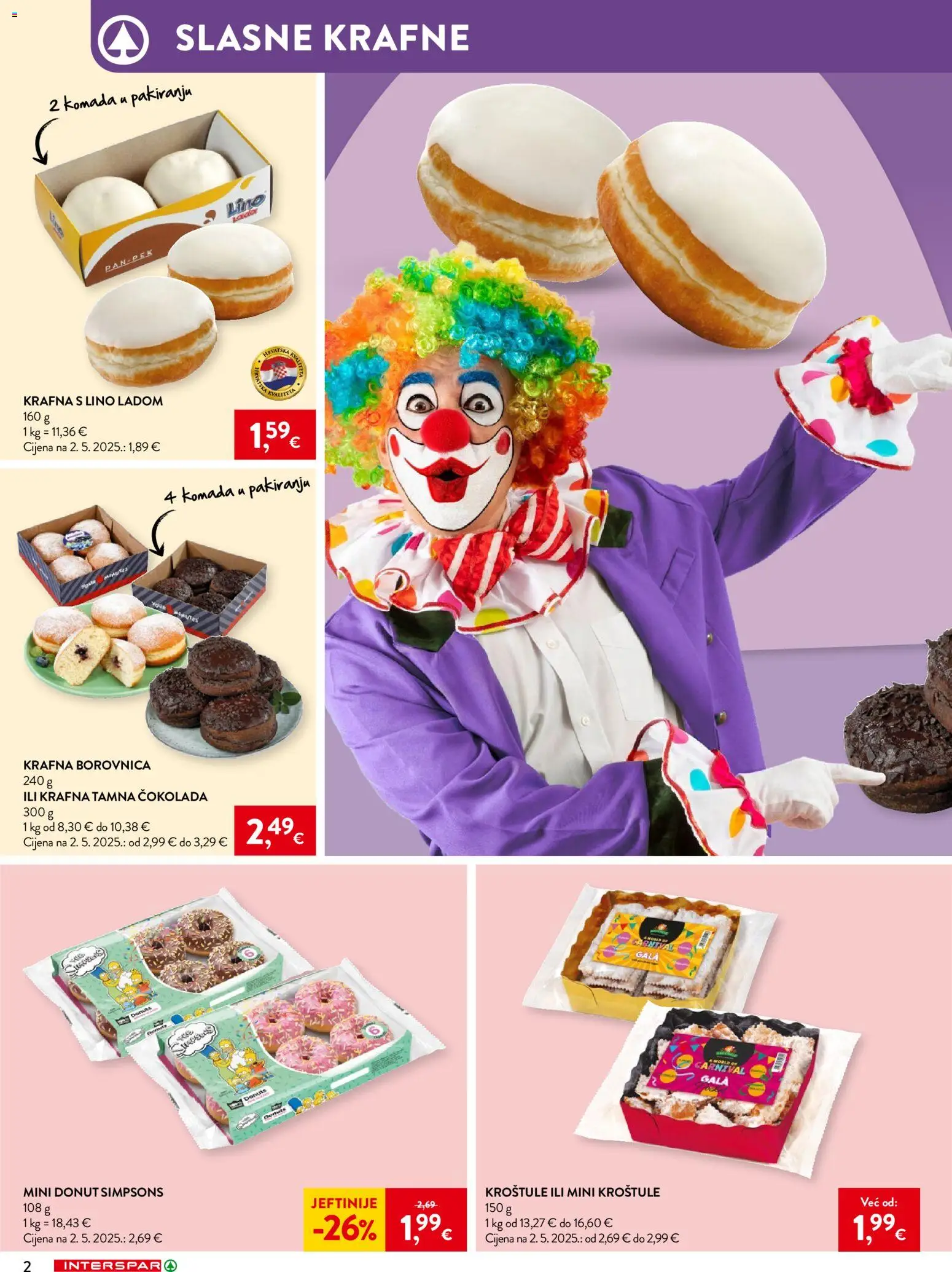 Interspar katalog | vrijedi od 04.02.2026 | Stranica: 2 | Proizvodi: Čokolada, Borovnica, Krafne