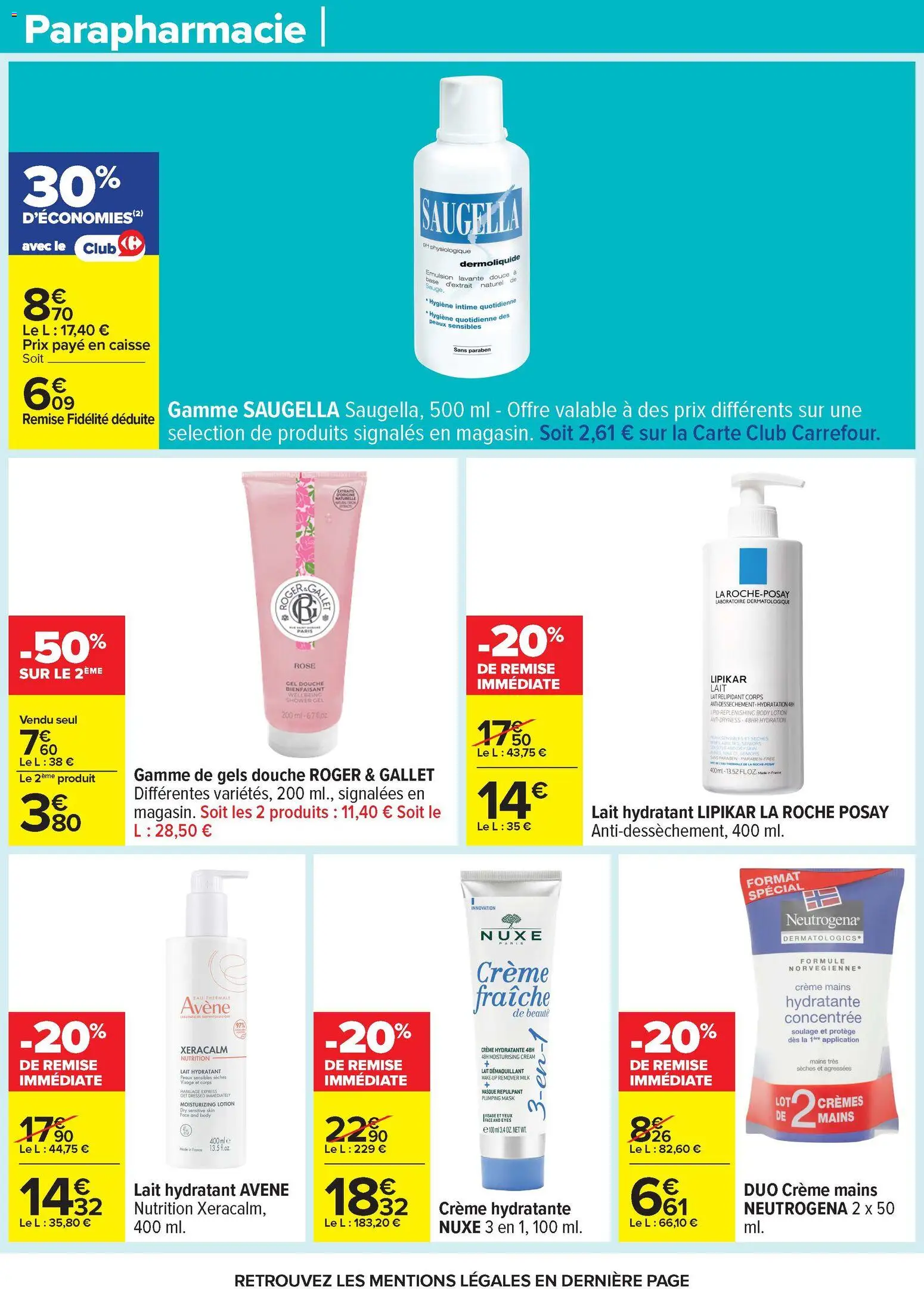 {H1} | Page: 65 | Produits: Gel douche, Douche, Lait, Hygiène intime