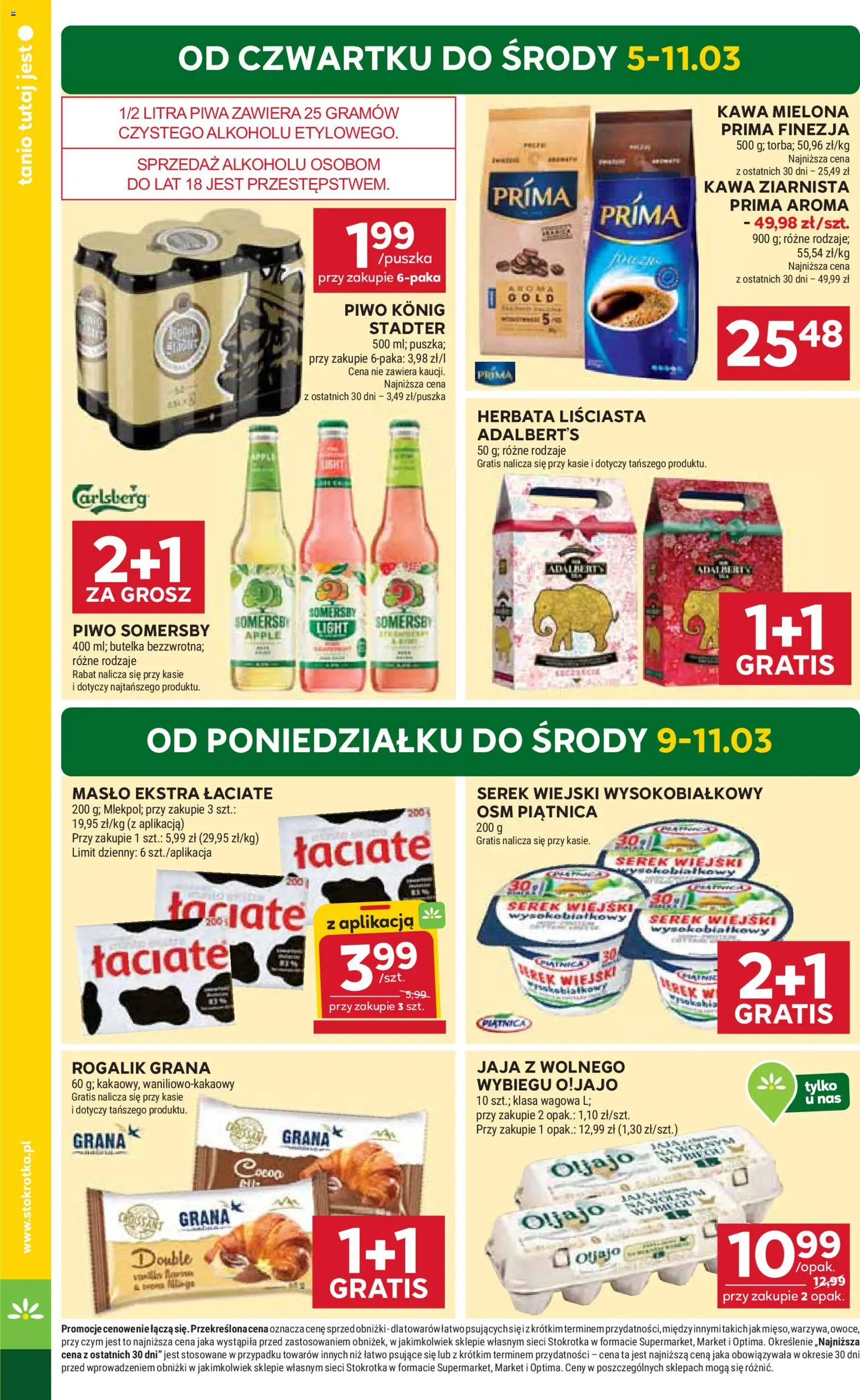 Stokrotka gazetka od 05.03.2026 | Strona: 4 | Produkty: Serek wiejski wysokobiałkowy, Somersby, Herbata, Owoce