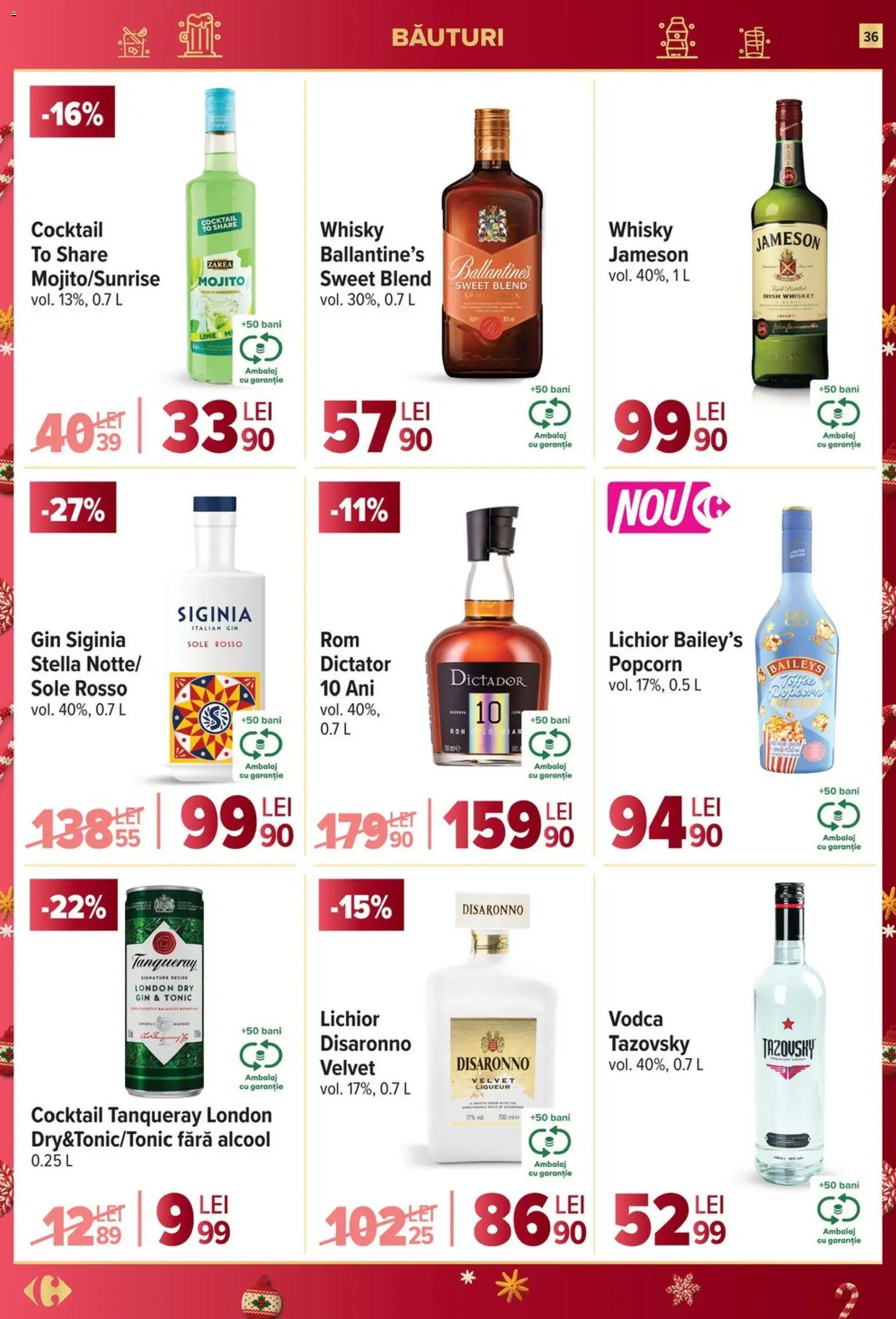 Noul catalog Carrefour – valabil de la 26.11.2025 | Pagină: 36 | Produse: Lime, Su ısıtıcı, Lichior, Cocktail