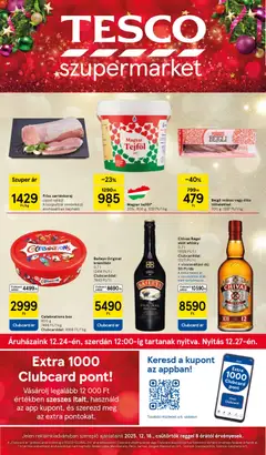 Tesco Szupermarket - Akciós újság  - amely érvényes a következő dátumtól: 18.12.2025