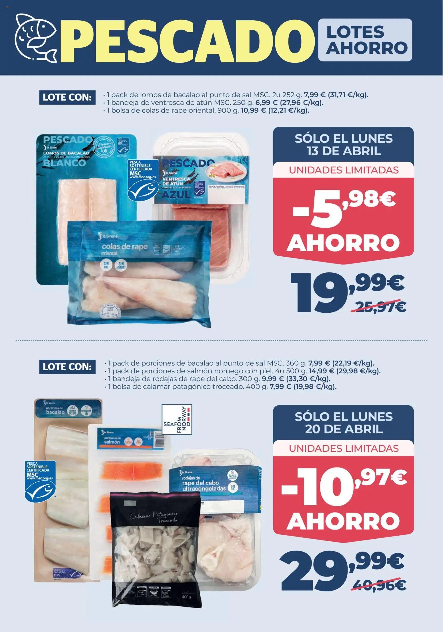 La Sirena folleto │ válido desde el 09.04.2026 | Página: 8 | Productos: Pescado, Bolsa, Bandeja