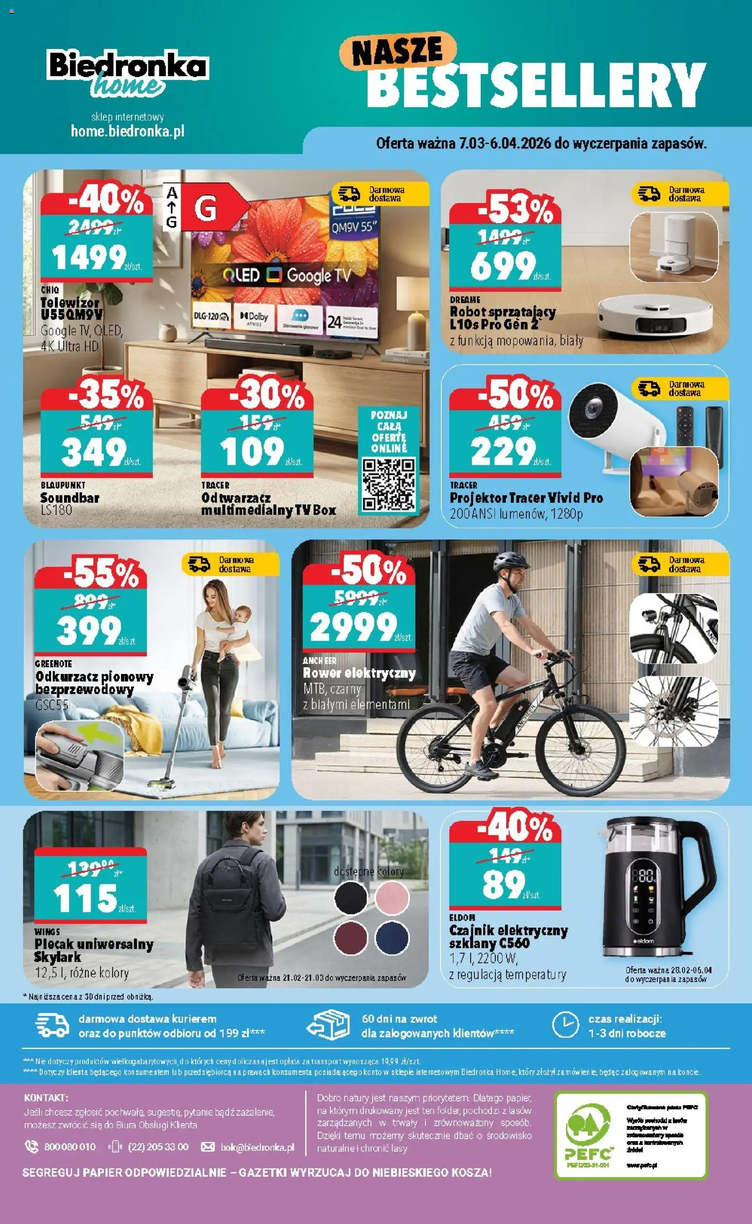 Biedronka gazetka - Home od 07.03.2026 | Strona: 6 | Produkty: Telewizor, Odkurzacz, Cleaner, Soundbar