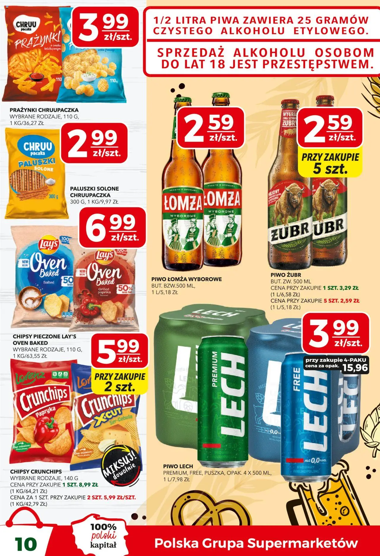Top Market Gazetka od 11.09.2025 | Strona: 10 | Produkty: Piwo żubr, Chipsy, Papryka, Paluszki