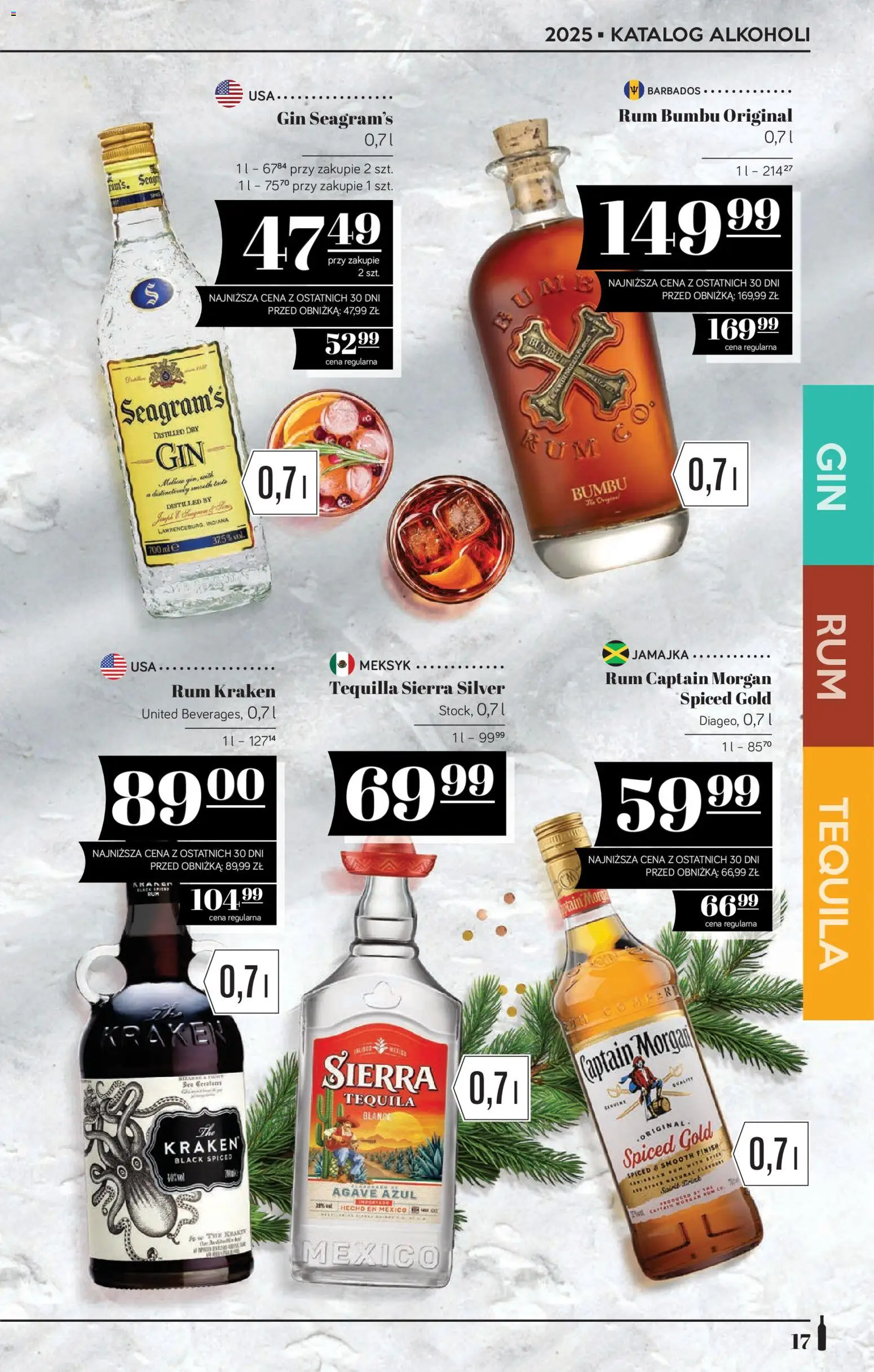 POLOmarket Katalog - Alkoholi od 12.12.2025 | Strona: 17 | Produkty: Captain Morgan, Rum Kraken, Gin, Finish