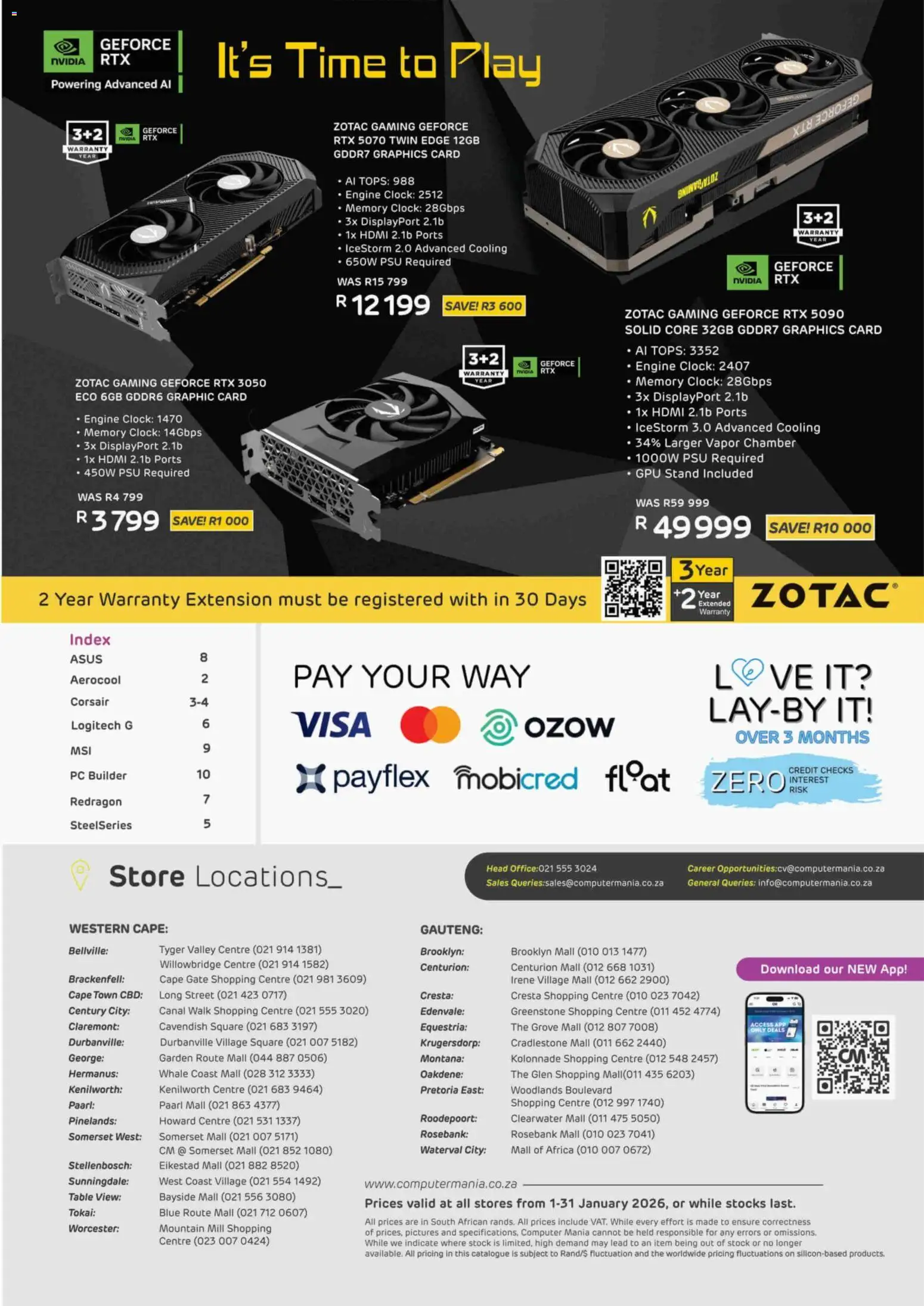 New Computer Mania catalogue – valid from 01.01.2026 | Page: 2 | Products: Table, Gate, Clock, Stock