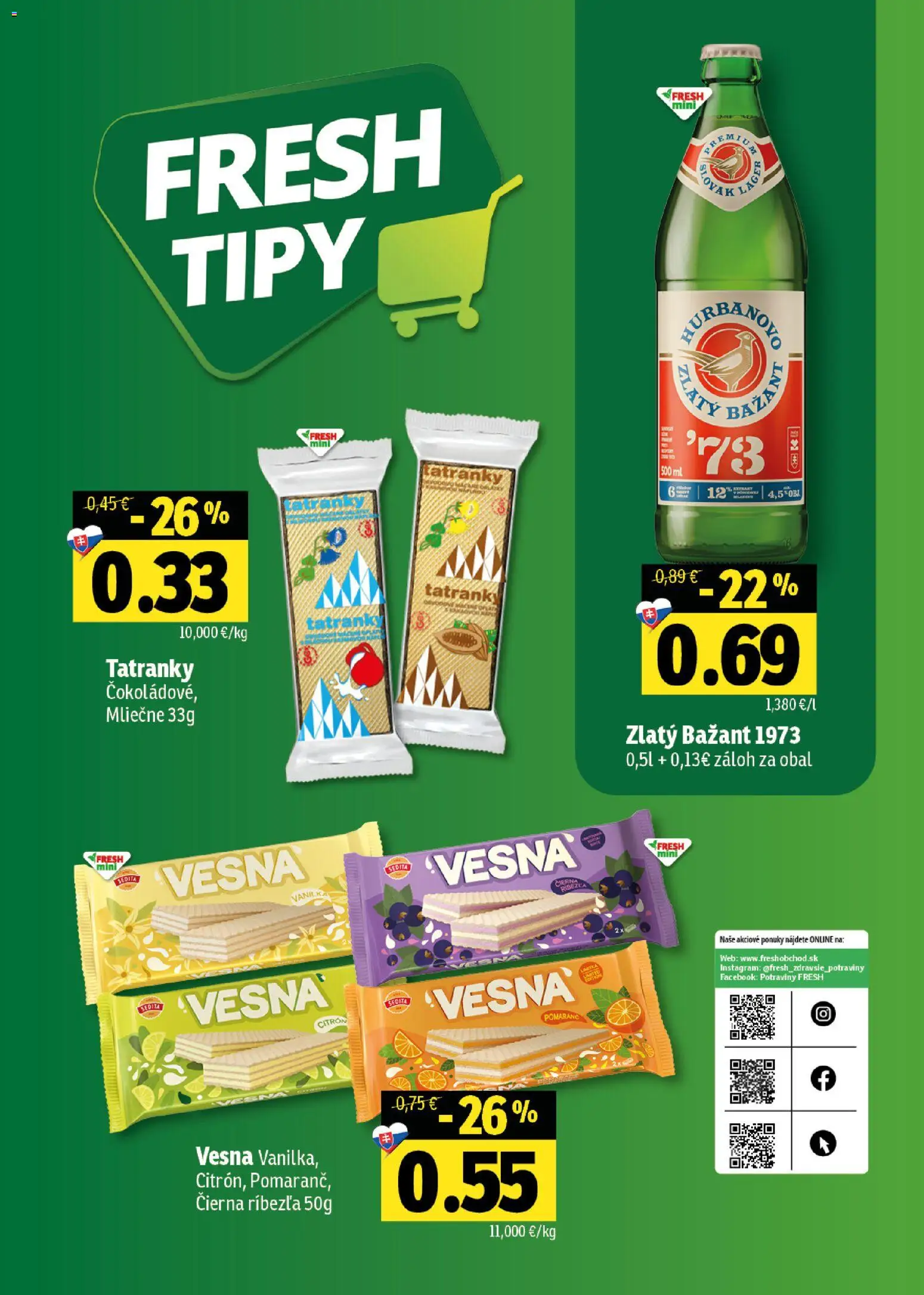 Nové Fresh akcie – leták je platný od 01.01.2026 | Strana: 18 | Produkty: Zlatý Bažant
