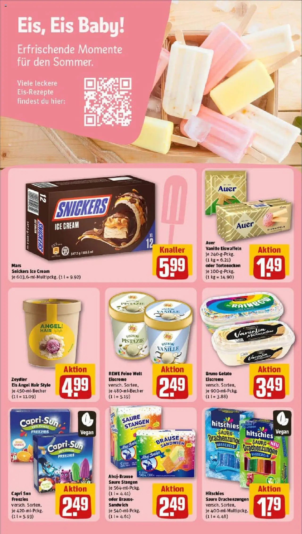 Rewe prospekt Nierstein	 - gültig ab dem 13.07.2025 | Seite: 16 | Produkte: Eiscreme, Snickers, Mars, Eis