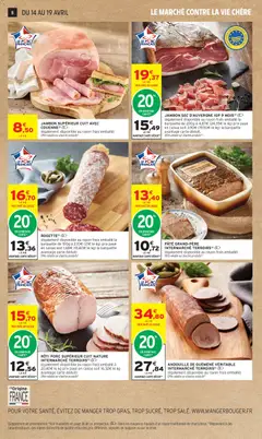 Intermarché - Prévisualisation de RÔTI PORC SUPÉRIEUR CUIT NATURE INTERMARCHÉ TERROIRS, Rôti porc supérieur cuit nature Intermarché Terroirs (également disponible au rayon frais emballé à 20.40€ le kg prix payé en caisse soit 16.32€ le kg avantage carte déduit) valide à partir de 14.04.2026 | Page: 8 | Produits: Jambon, Porc