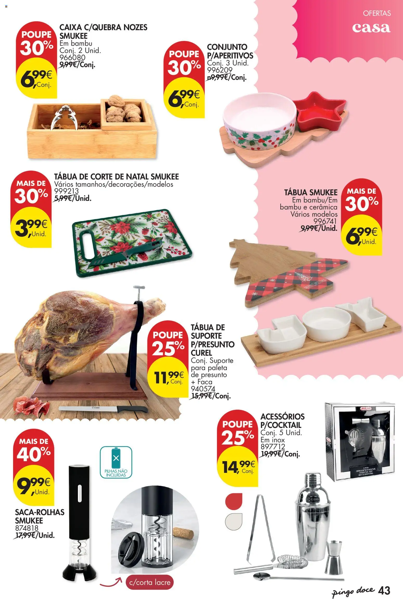 Pingo Doce - Natal │ válido de 11.11.2025 | Página: 43 | Produtos: Tábua, Faca, Presunto, Nozes