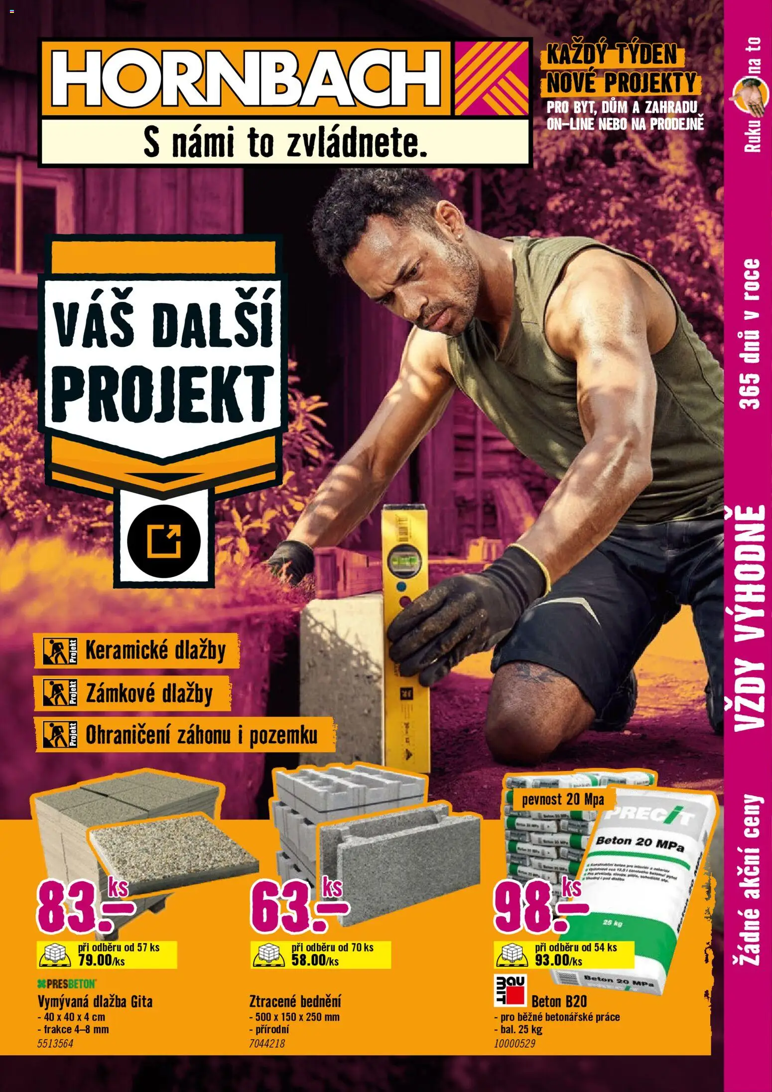 HORNBACH leták - Stavebniny od 22.04.2026 | Strana: 1 | Produkty: Ohraničení záhonů, Dlažba