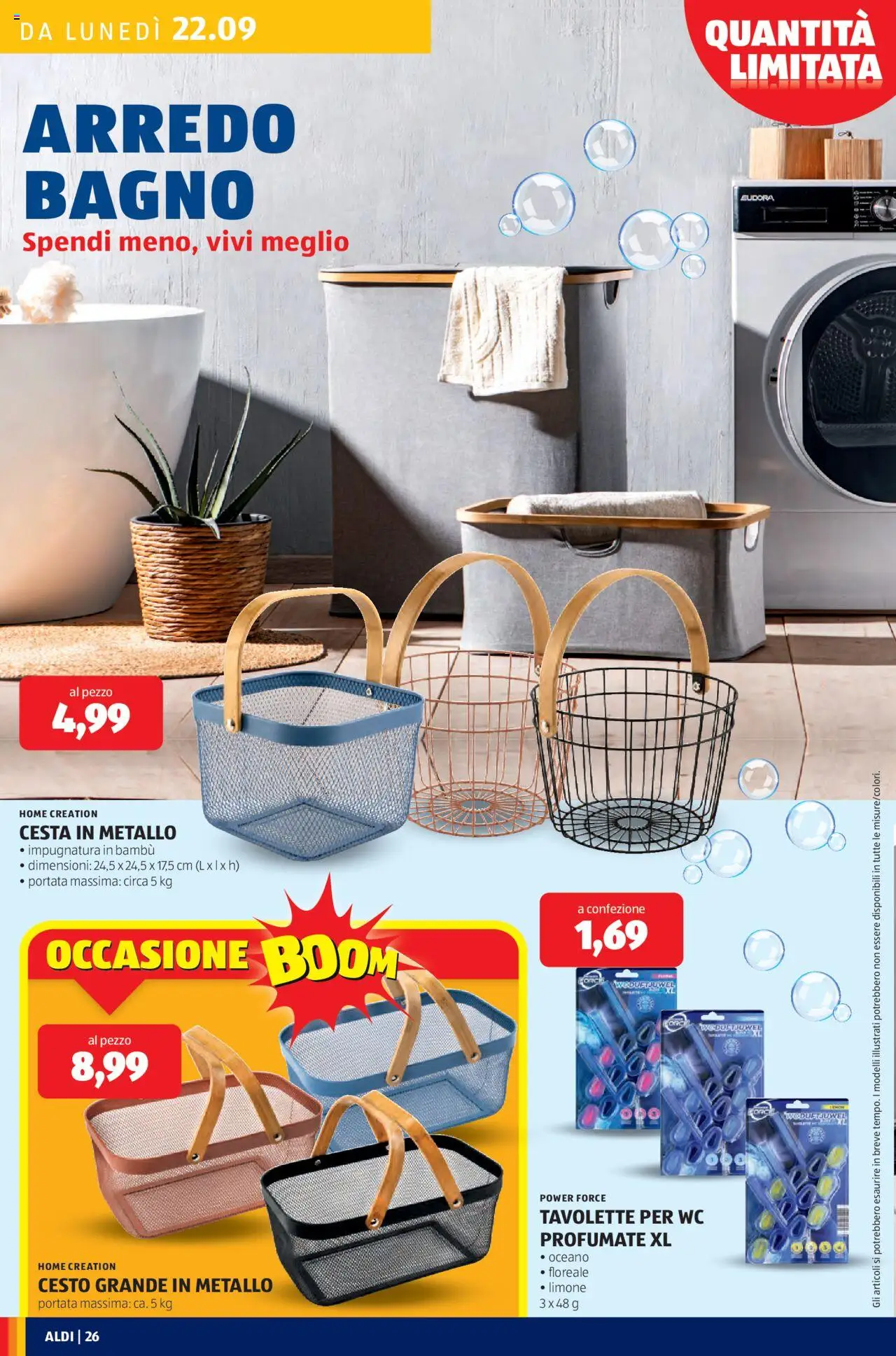 Volantino Aldi del 22.09.2025 | Pagina: 26 | Prodotti: Limone, WC, Bagno