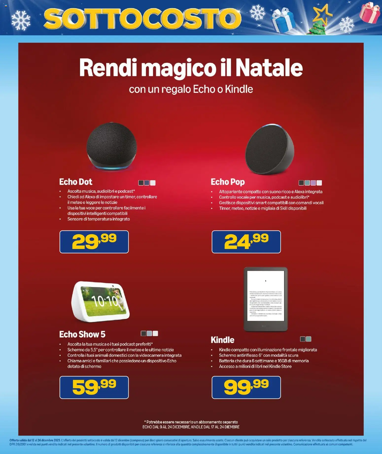 Volantino Euronics del 12.12.2025 | Pagina: 8 | Prodotti: Schermo, Altoparlante, Videocamera, Batteria