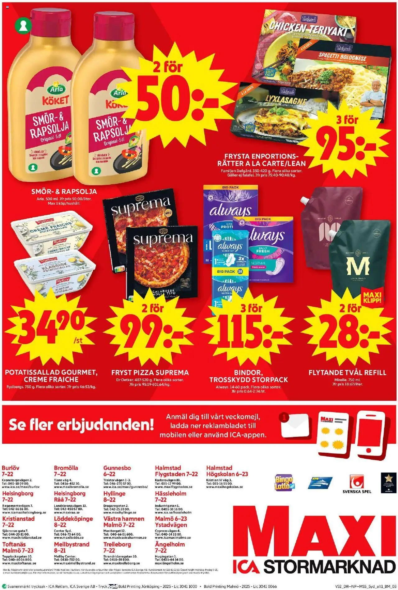 ICA Maxi reklamblad aktuell från 04.08.2025 | Sida: 10 | Produkter: Trosskydd, Tvål, Rapsolja, Sallad