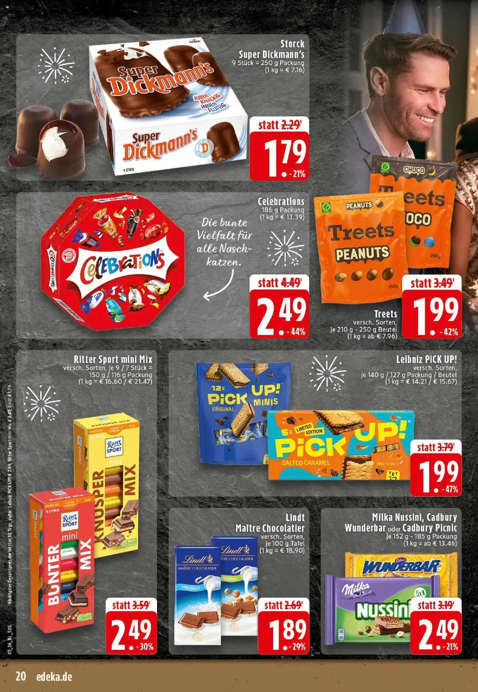 Edeka prospekt Mettingen	 – gültig ab 28.12.2025 | Seite: 20 | Produkte: Ritter sport, Milka, Celebrations, Lindt