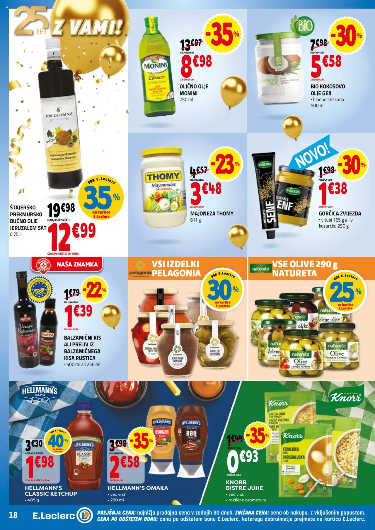 E.leclerc katalog │ velja od 18.06.2025 | Stran: 18 | Izdelki: Bučno olje, Juha, Kis, Olje