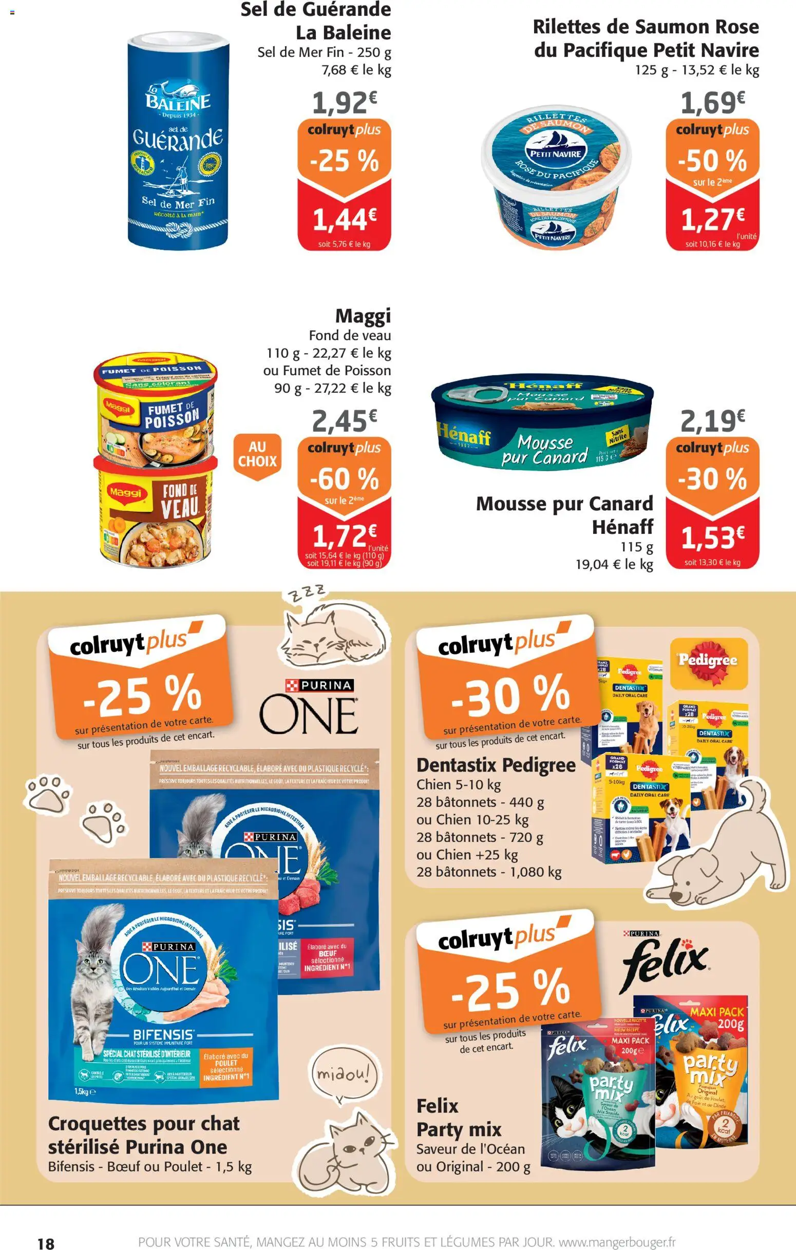 {H1} | Page: 18 | Produits: Mousse, Sel, Croquettes pour chat, Saumon