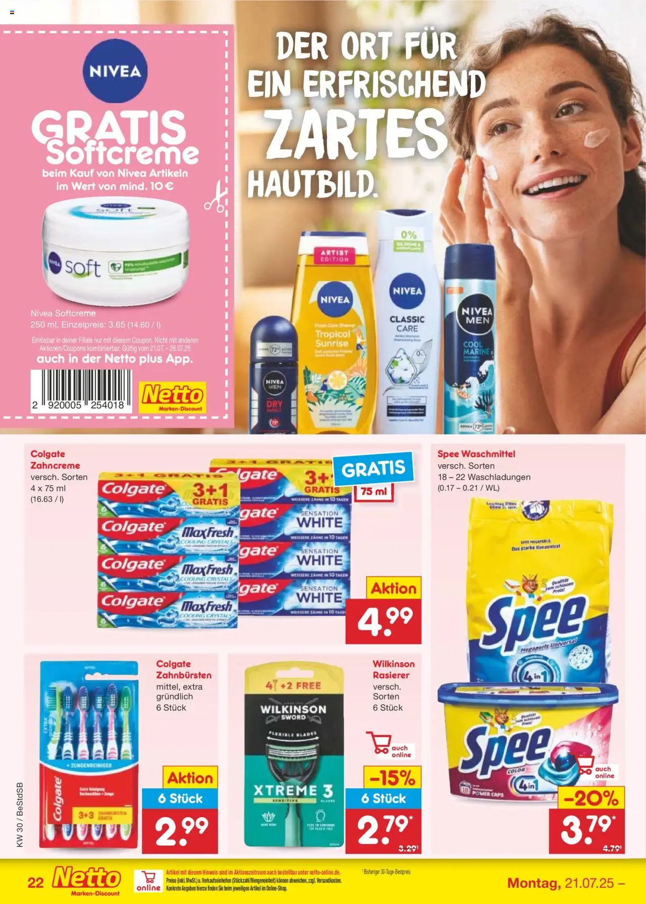 Netto Marken-Discount Prospekt 	 - gültig ab dem 21.07.2025 | Seite: 36 | Produkte: Rasierer, Spee, Waschmittel