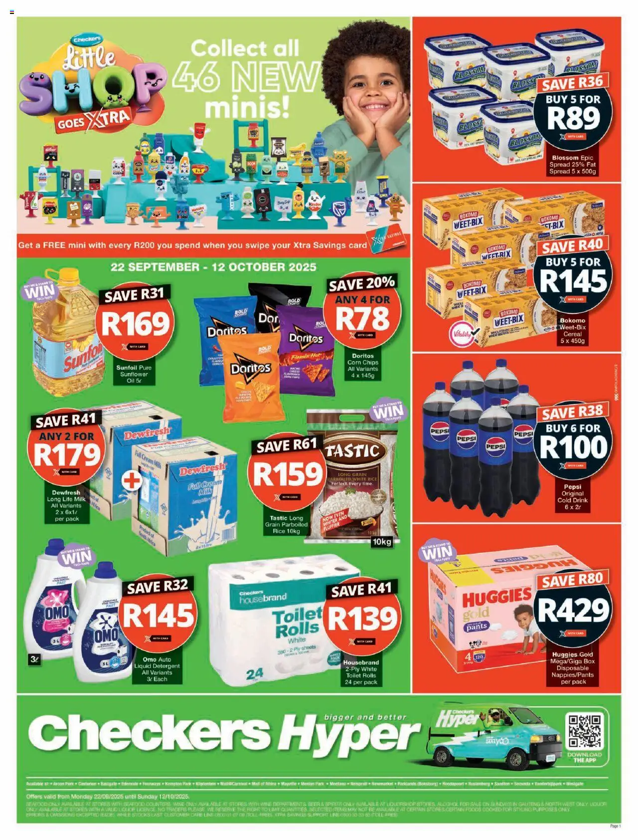 New Checkers catalogue – valid from 22.09.2025 | Page: 1 | Products: Box, Beer, Cream, Seafood