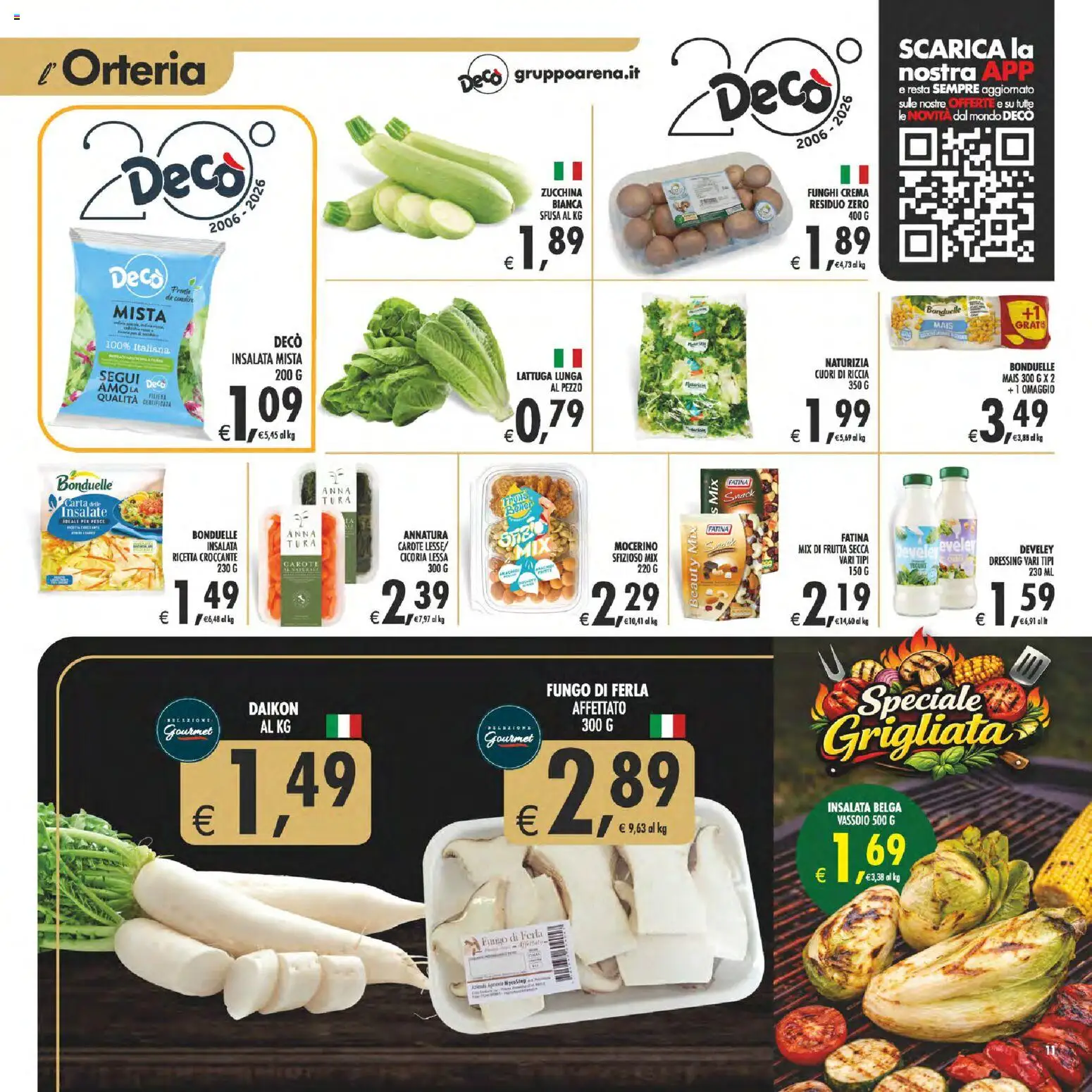 Volantino Decò del 17.04.2026 | Pagina: 11 | Prodotti: Frutta, Carote, Vassoio, Lattuga