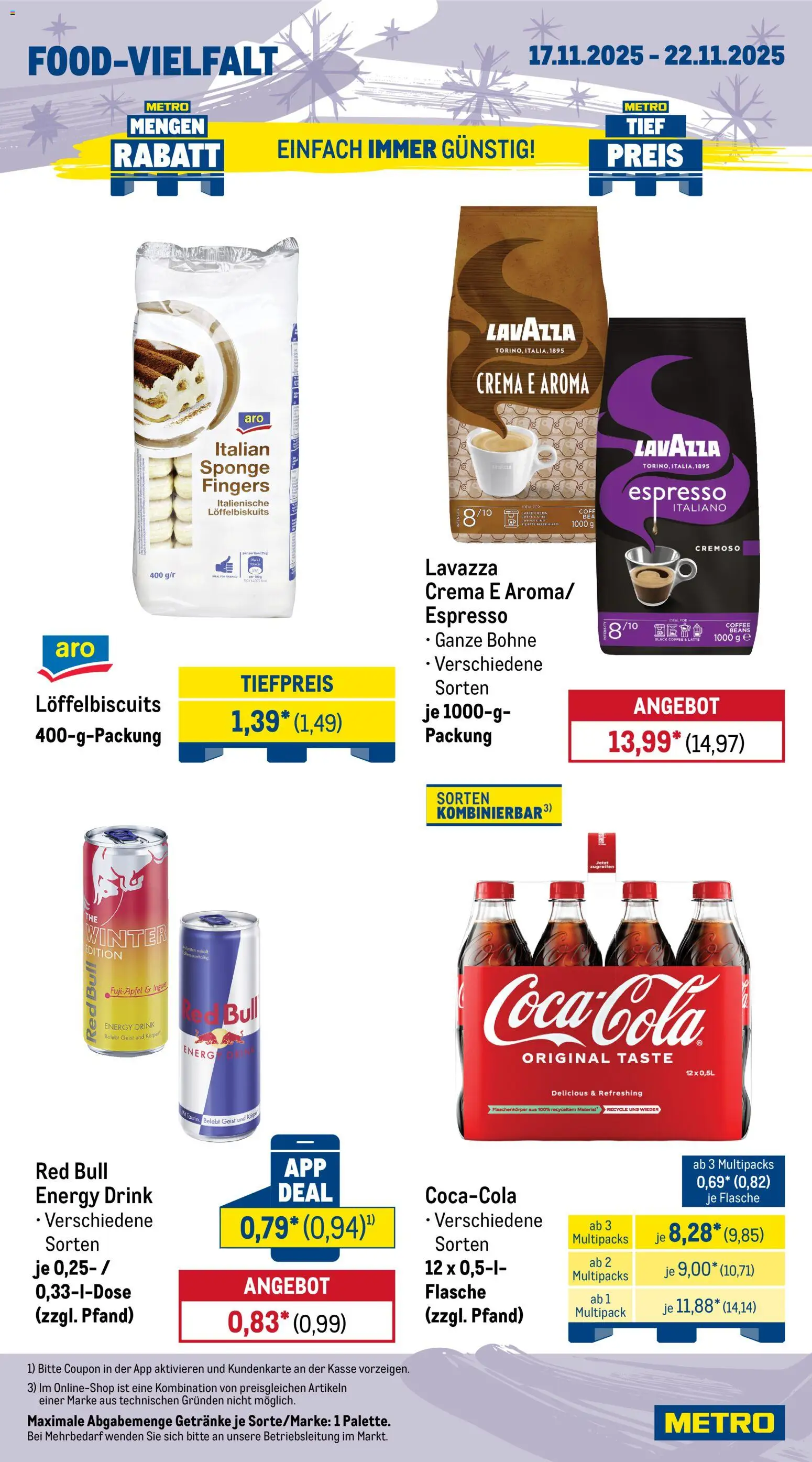 Metro Wochen-Angebote Gastro – gültig ab 17.11.2025 | Seite: 13 | Produkte: Lavazza, Red bull, Energy