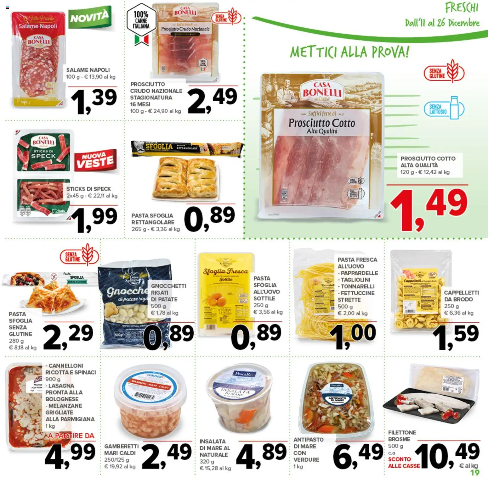 Volantino Todis del 11.12.2025 | Pagina: 19 | Prodotti: Salame, Patate, Lasagna, Ricotta
