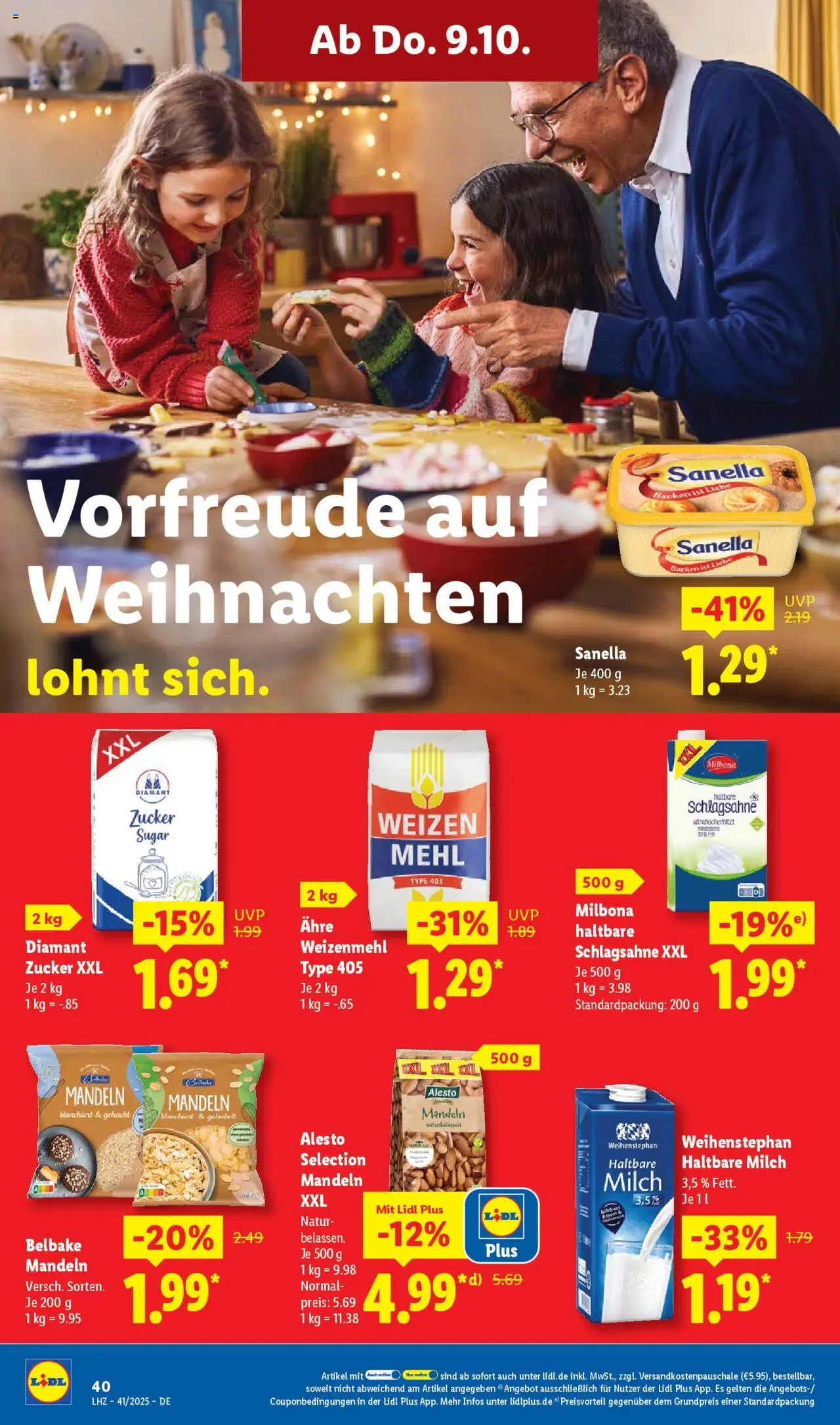 Lidl Prospekt 	 – gültig ab 06.10.2025 | Seite: 56 | Produkte: Schlagsahne, Weizenmehl, Zucker, Sanella