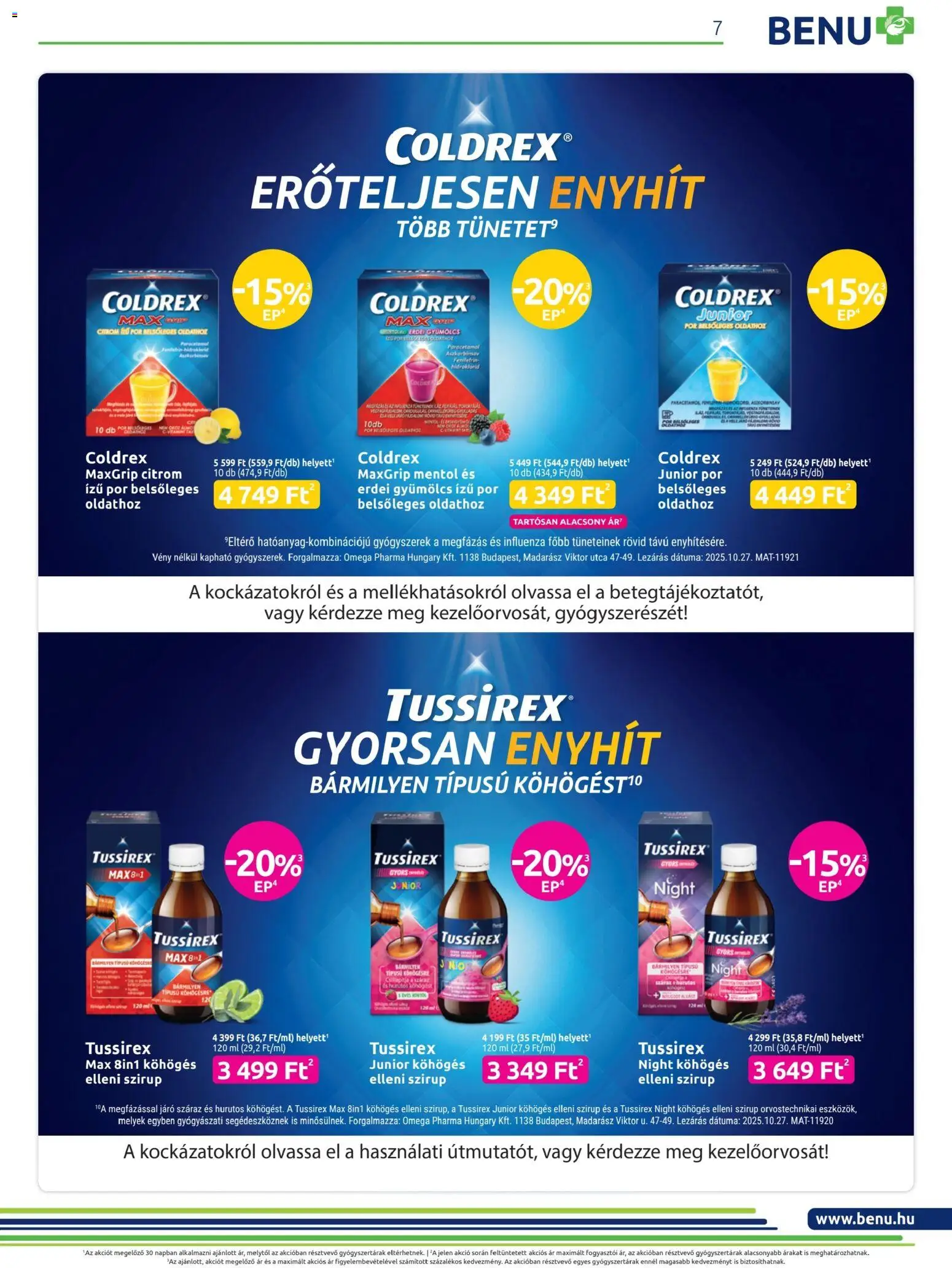 BENU Gyógyszertárak akciós ujság - amely érvényes a következő dátumtól: 01.02.2026 | Oldal: 7 | Termékek: Gyümölcs, Gyógyszerek, Citrom