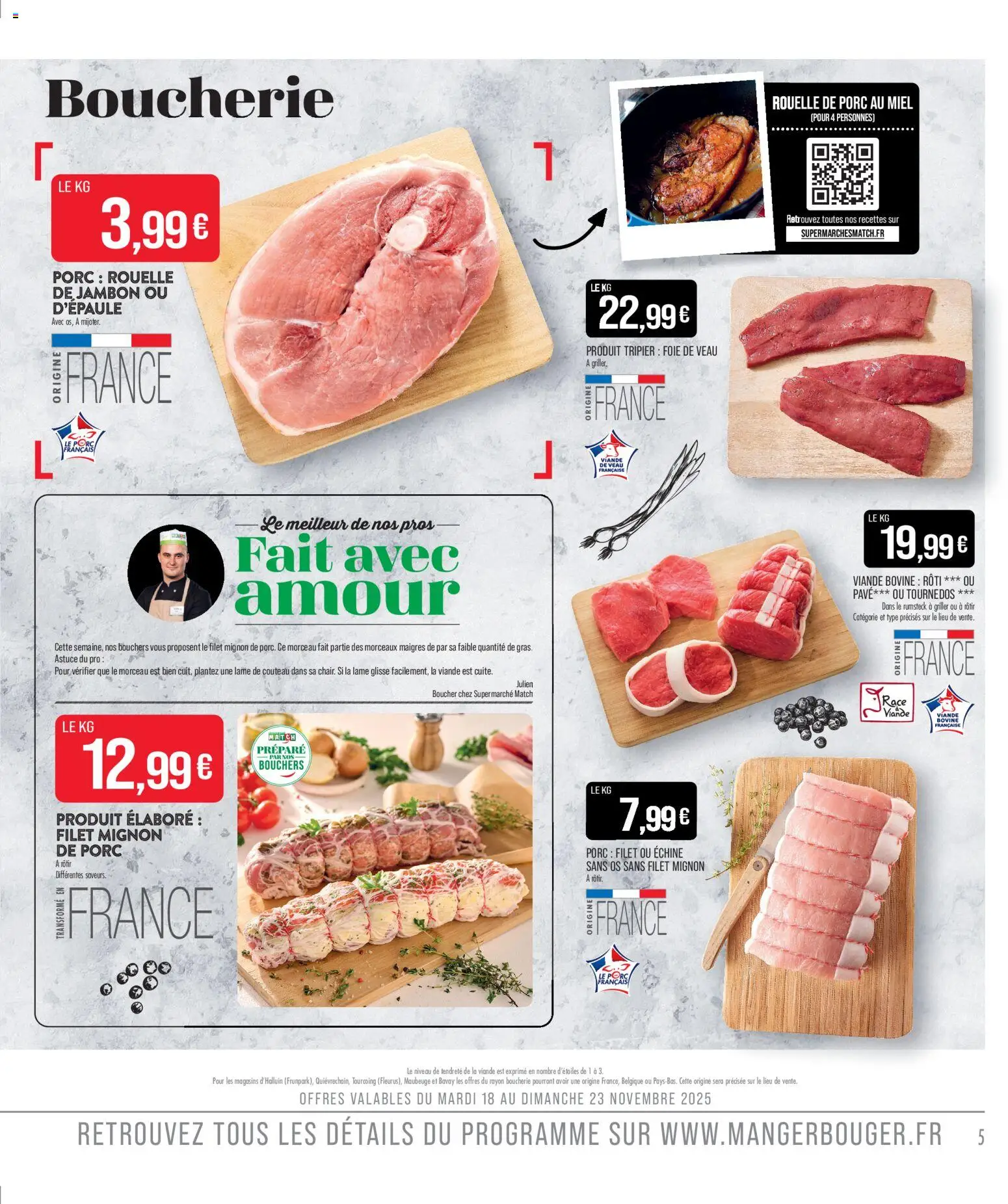 {H1} | Page: 5 | Produits: Porc rouelle de jambon, Jambon, Foie de veau, Viande bovine