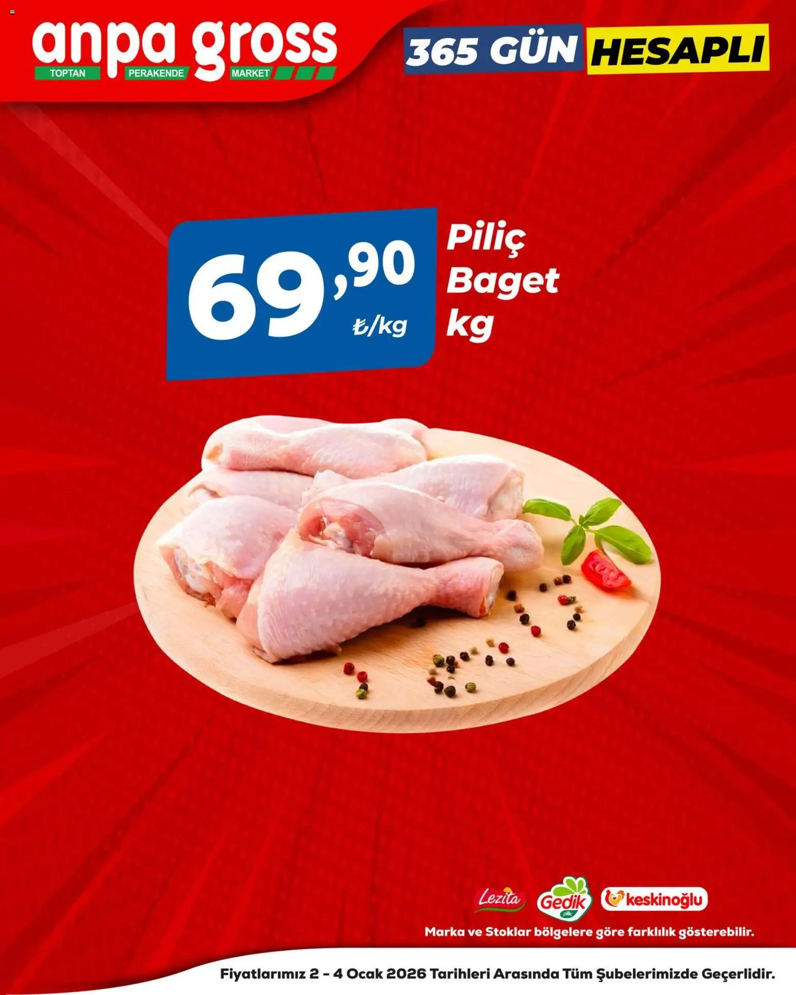 Anpa Gross Piliçte Tazelik - 02.01.2026 tarihinden itibaren geçerlidir | Sayfa: 3 | Ürünler: Piliç, Ocak