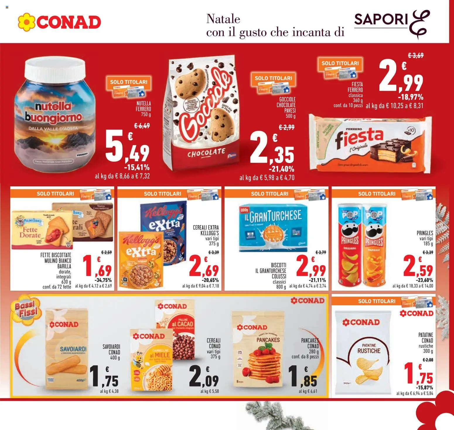Volantino Conad del 15.12.2025 | Pagina: 19 | Prodotti: Biscotti, Cacao, Fette biscottate, Savoiardi