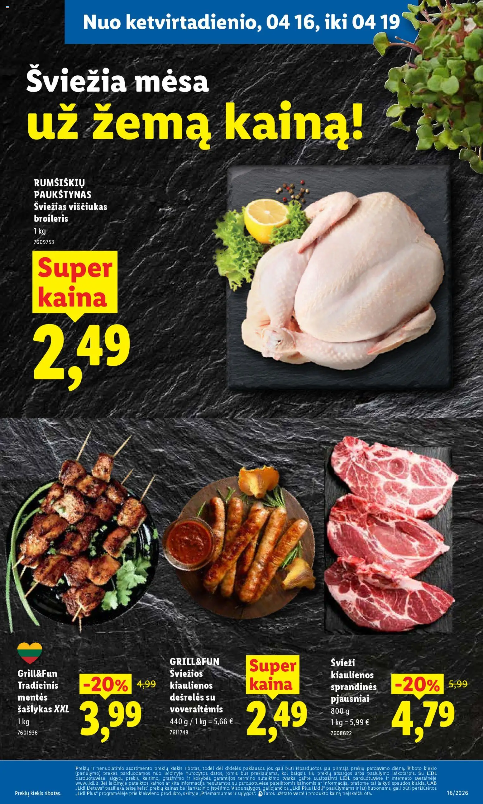 LIDL akcijos nuo 13.04.2026 | Puslapis: 43 | Prekių: Kiaulienos, Dešrelės, Viščiukas