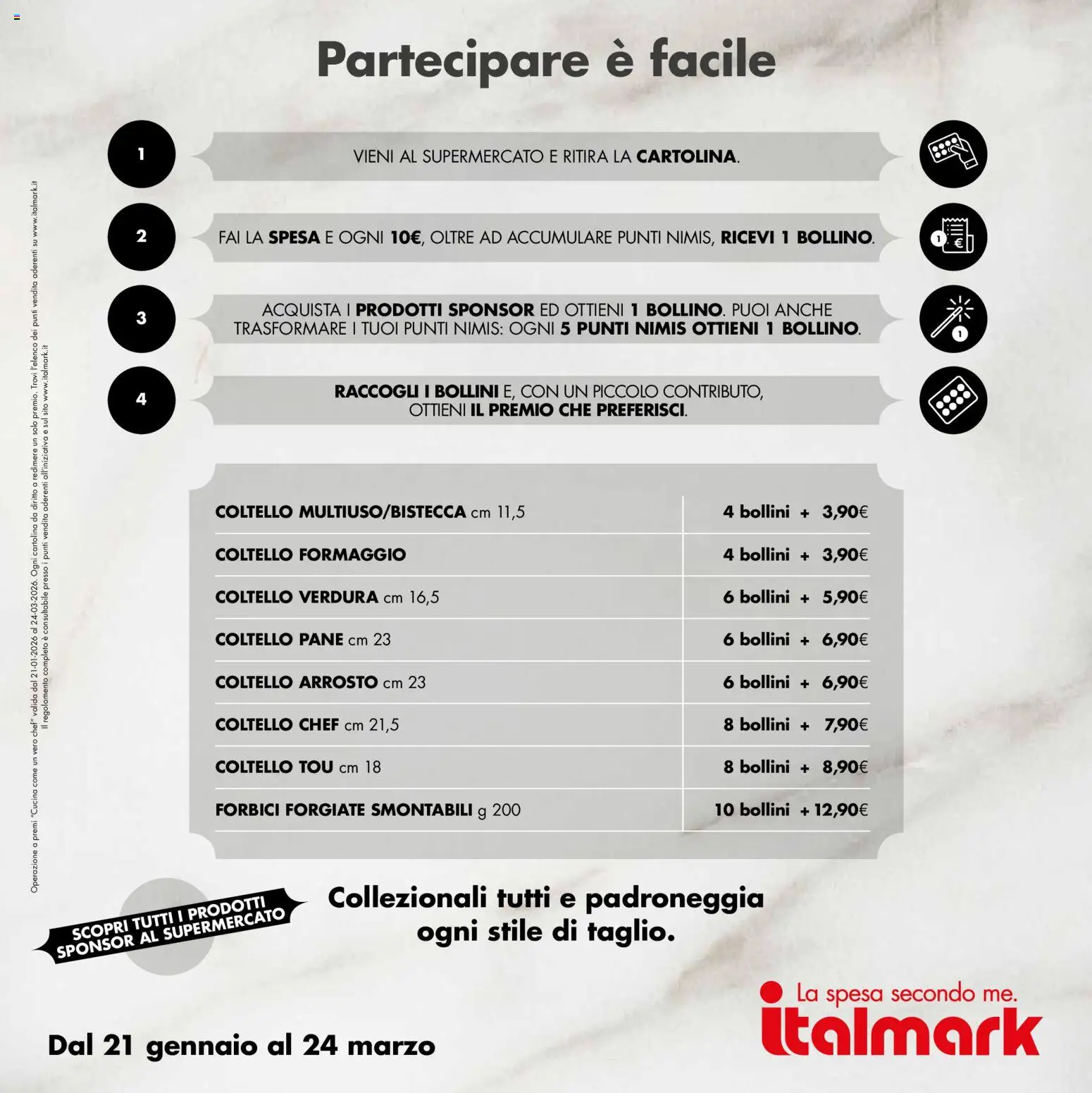 Volantino Italmark del 21.01.2026 | Pagina: 23 | Prodotti: Arrosto, Pane, Formaggio